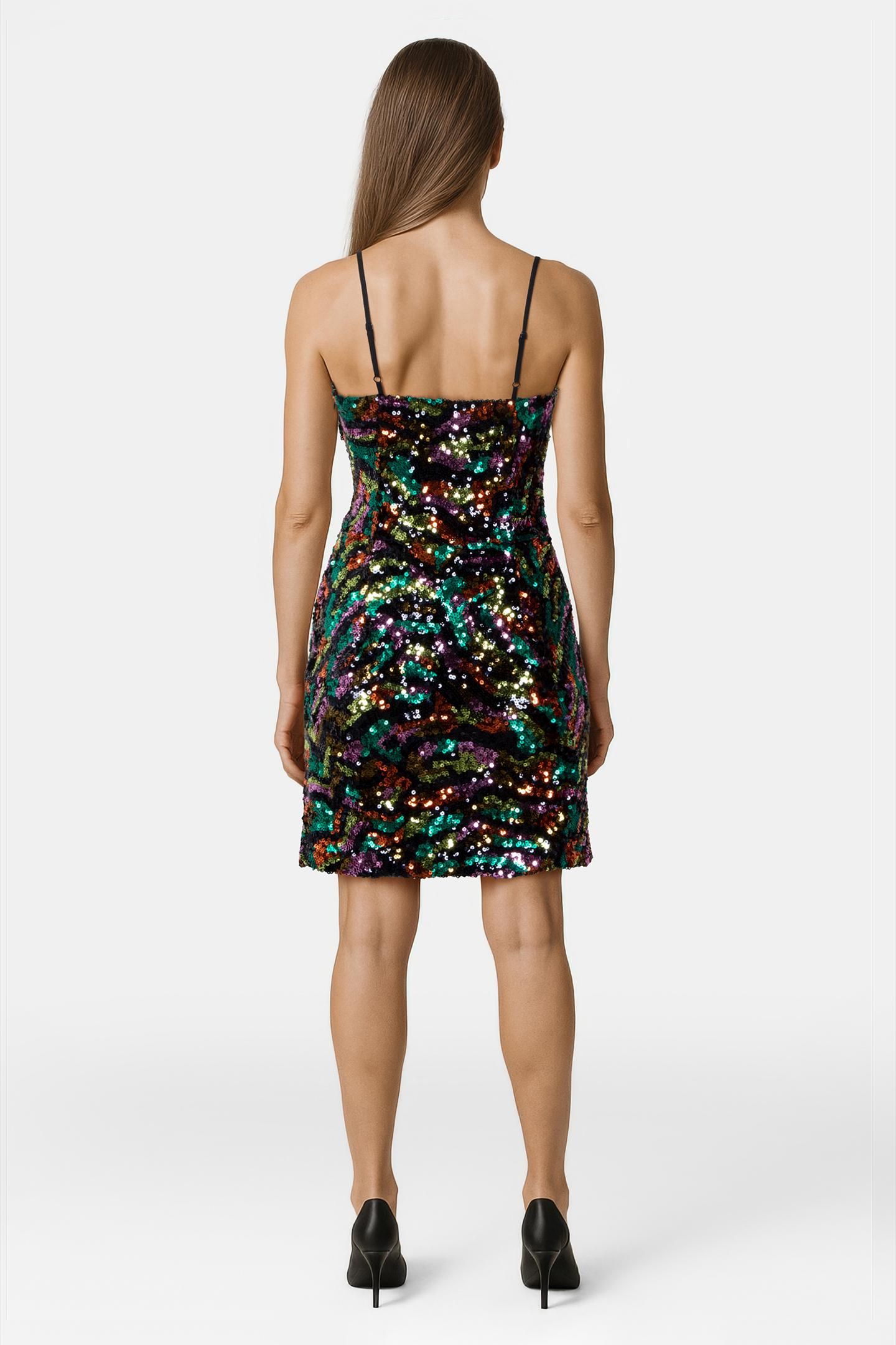 EVIA SEQUIN BODYCON DRESS GREEN 2