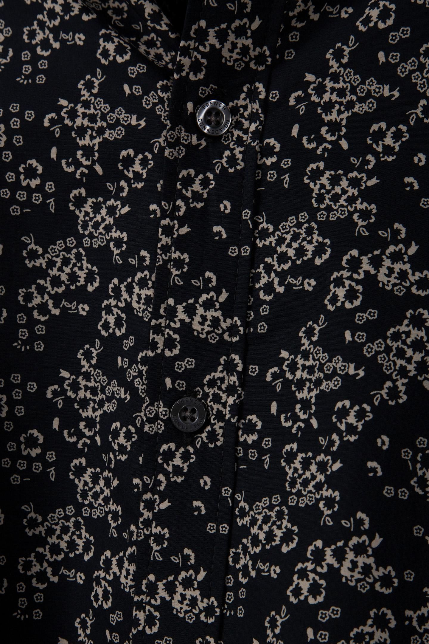 FLORAL CUT LONG SLEEVE SHIRT BLACK/STONE 6