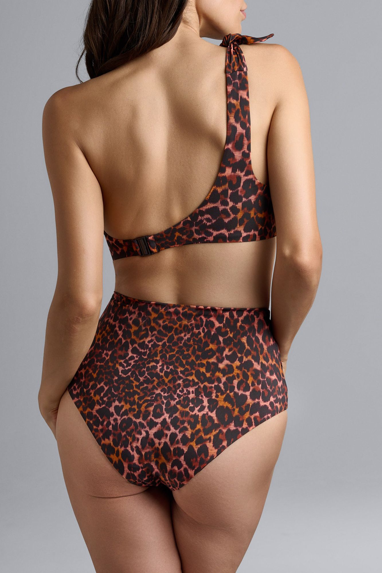 JUNGLE DIVA BROWN AND DARK ORANGE STRAPLESS BIKINI TOP 2
