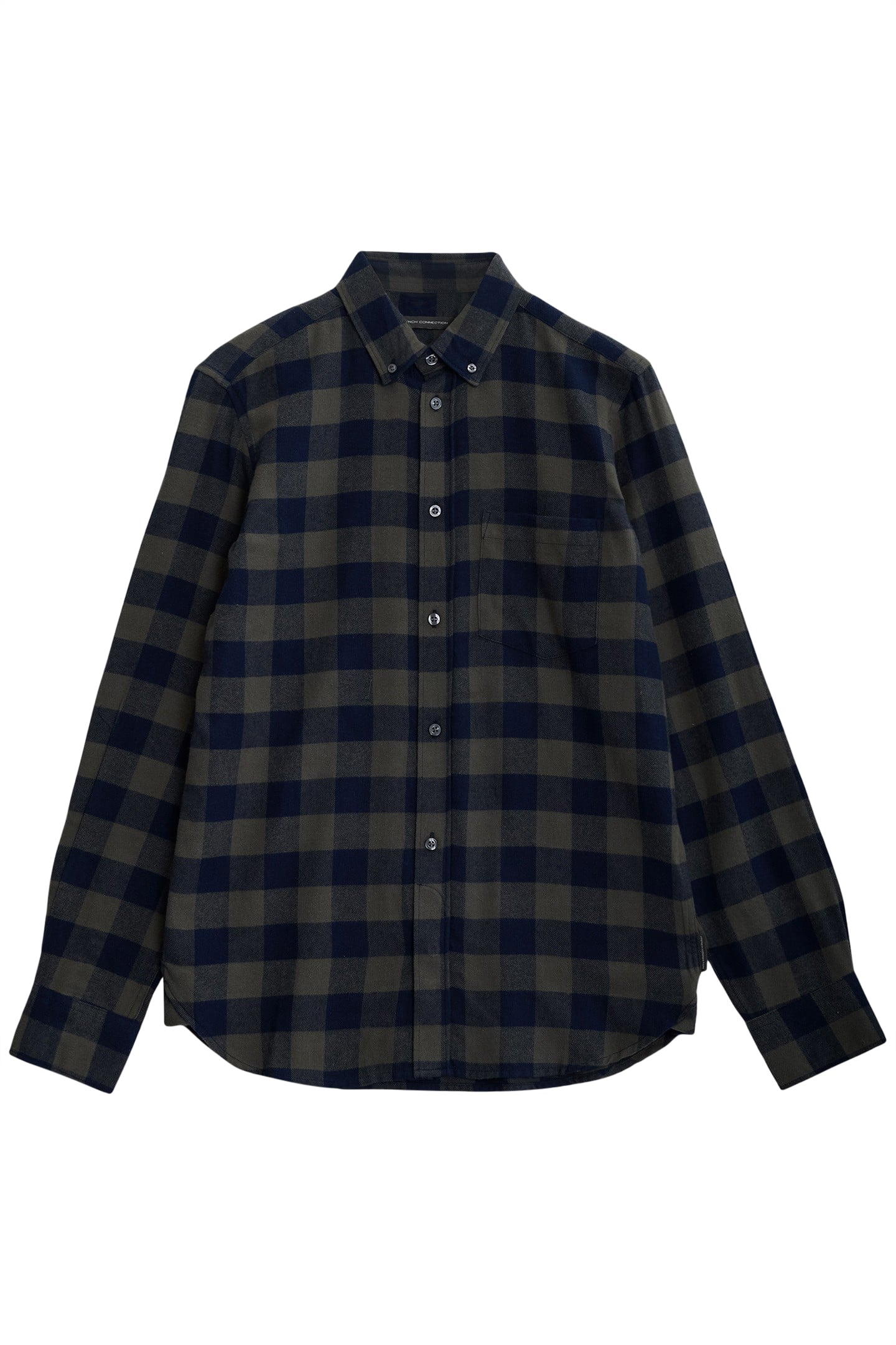 LARGE GINGHAM FLANNEL LS KHAKI/MARINE 1