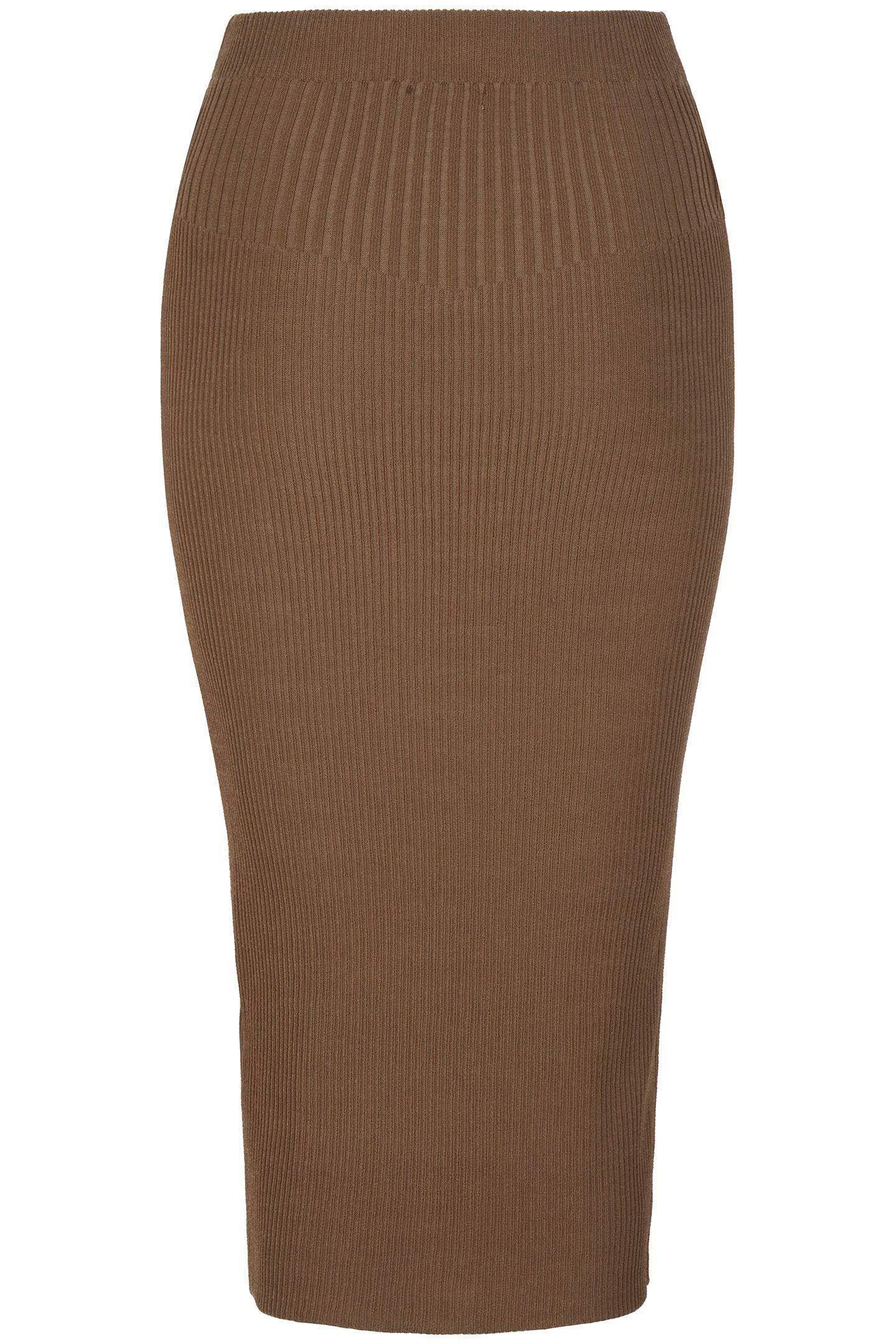 SKIRT KNITTED MIXED RIB ARMY GREEN 4
