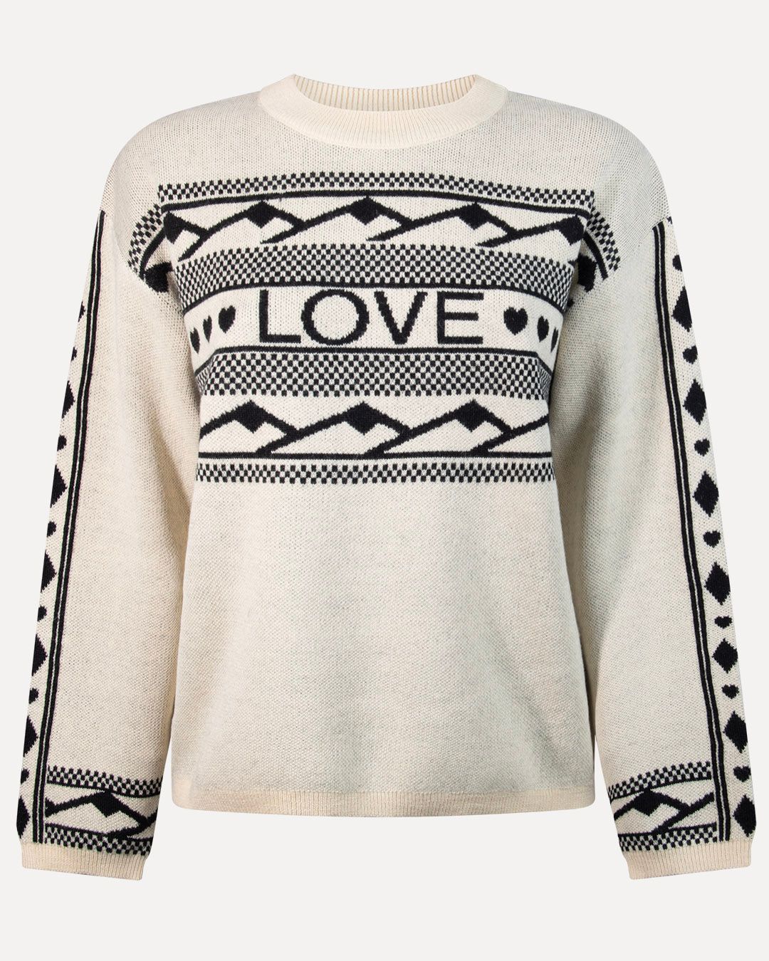 SAFFI KNITTED PULL LONG SLEEVE BLACK PARCHMENT 3