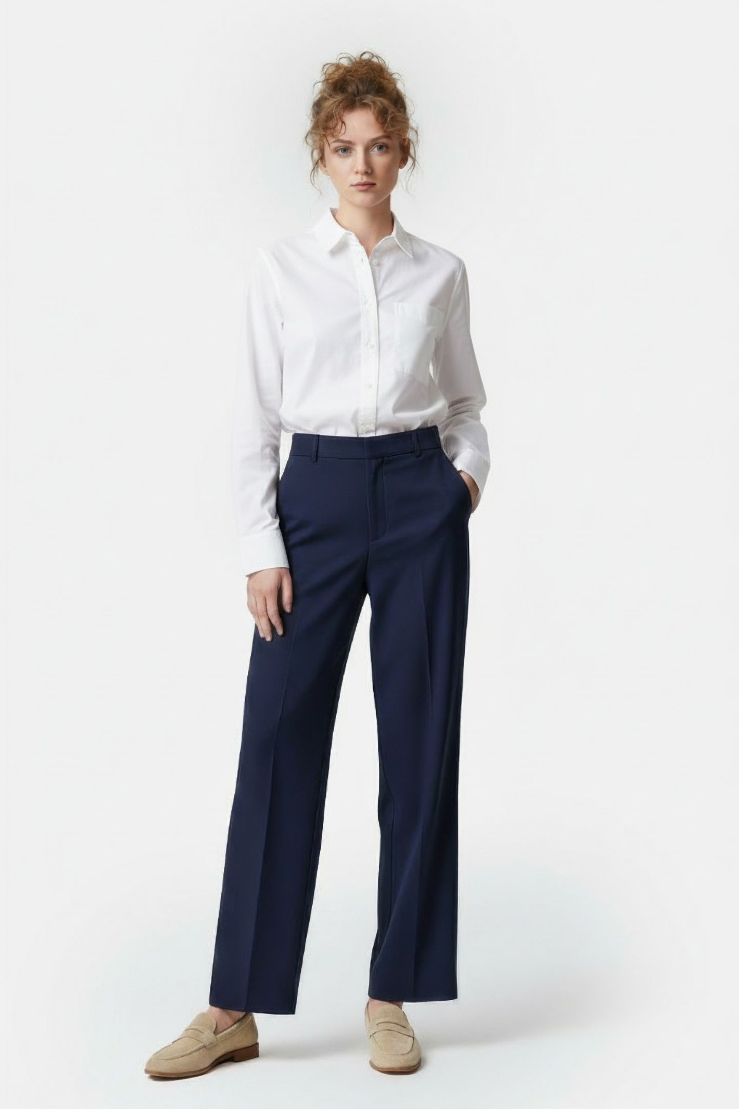 ROSSA OXFORD BOYFIT SHIRT LINEN WHITE 1