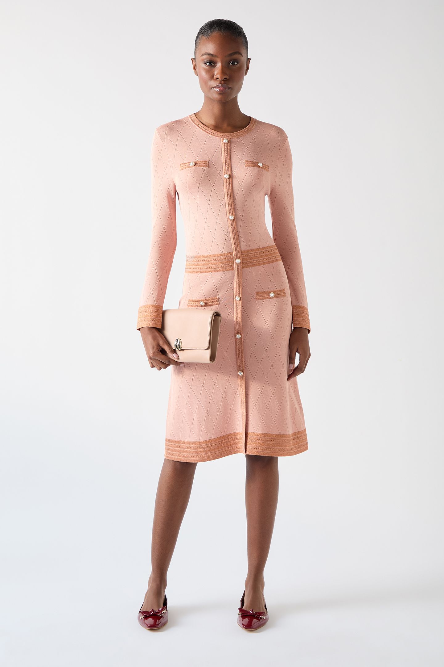 DR MARA METALLIC DRESS LIGHT PINK 2
