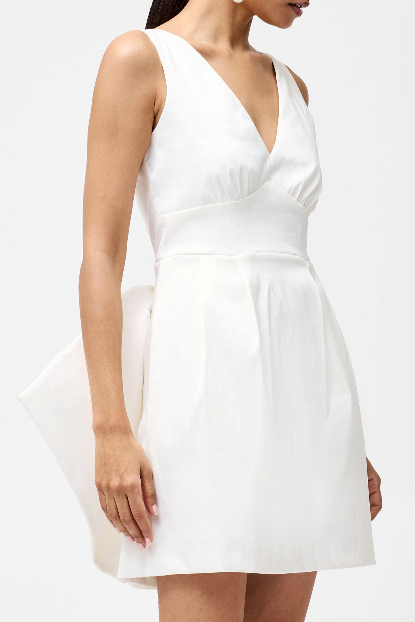 BEVERLY BOW SHORT DRESS SUMMER WHITE 4