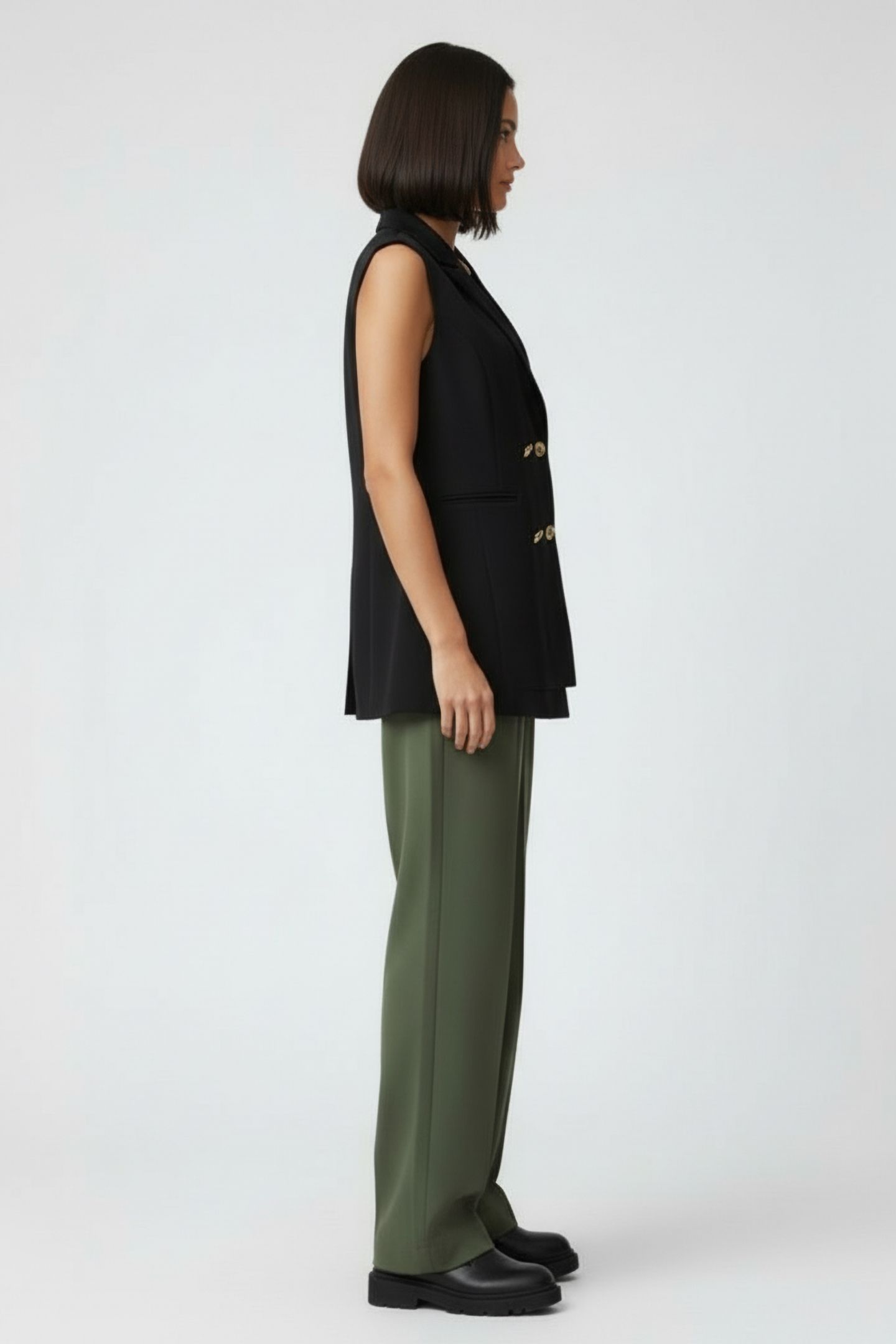 SLEEK TAILORED DB WAISTCOAT BLACK 3