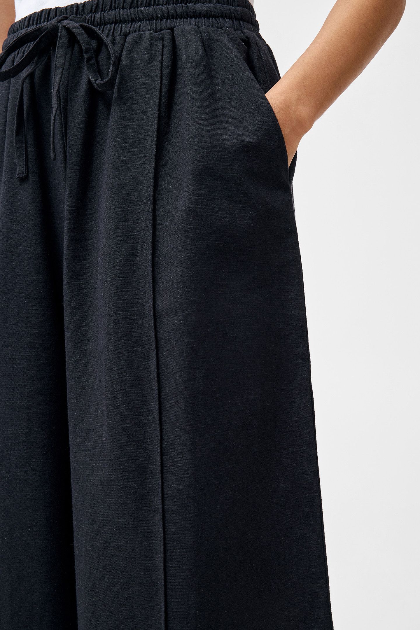 CLARE LINEN BLEND TROUSER BLACK 4