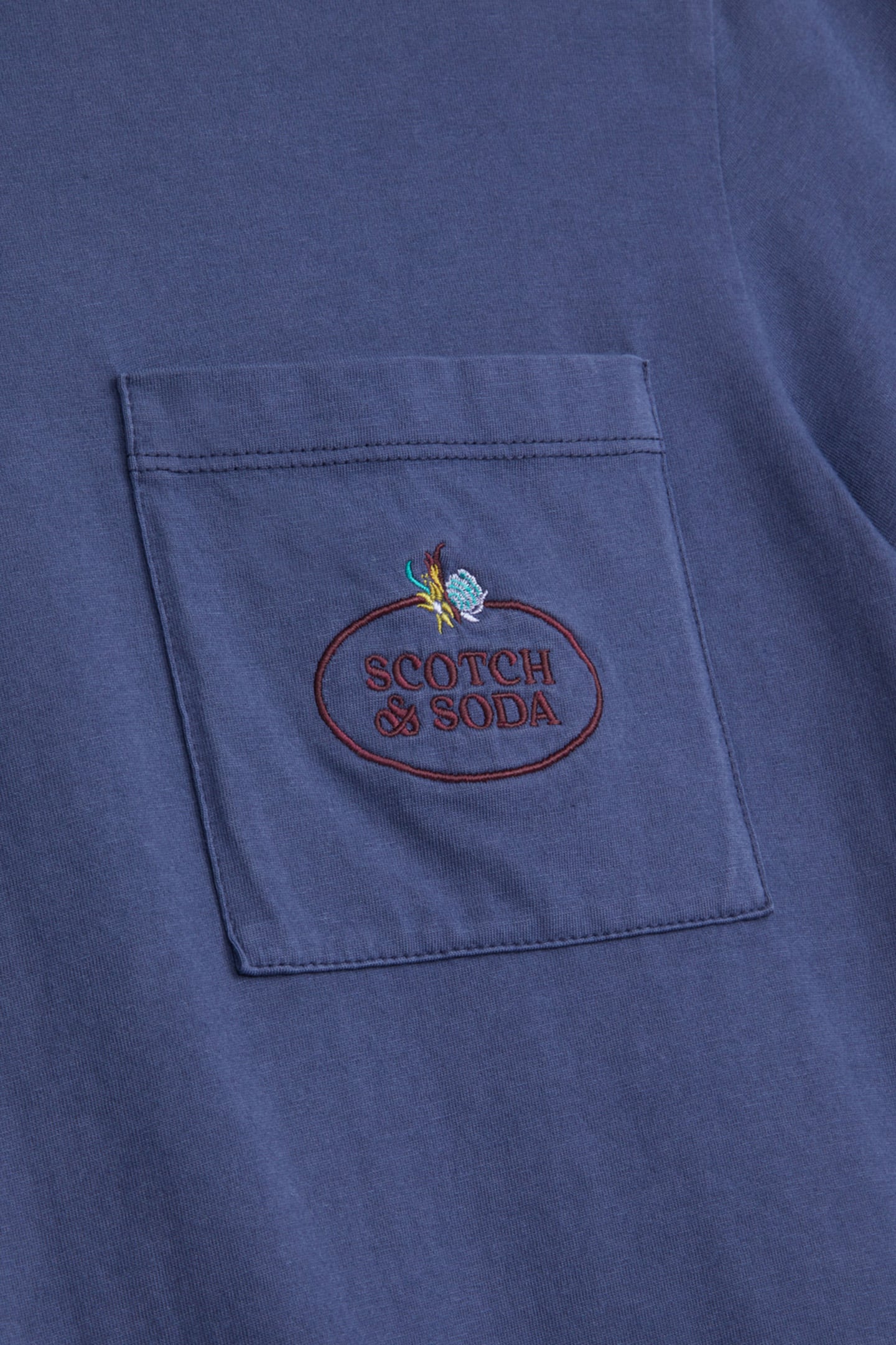 GARMENT DYED SS POCKET TEE PEACOAT 3