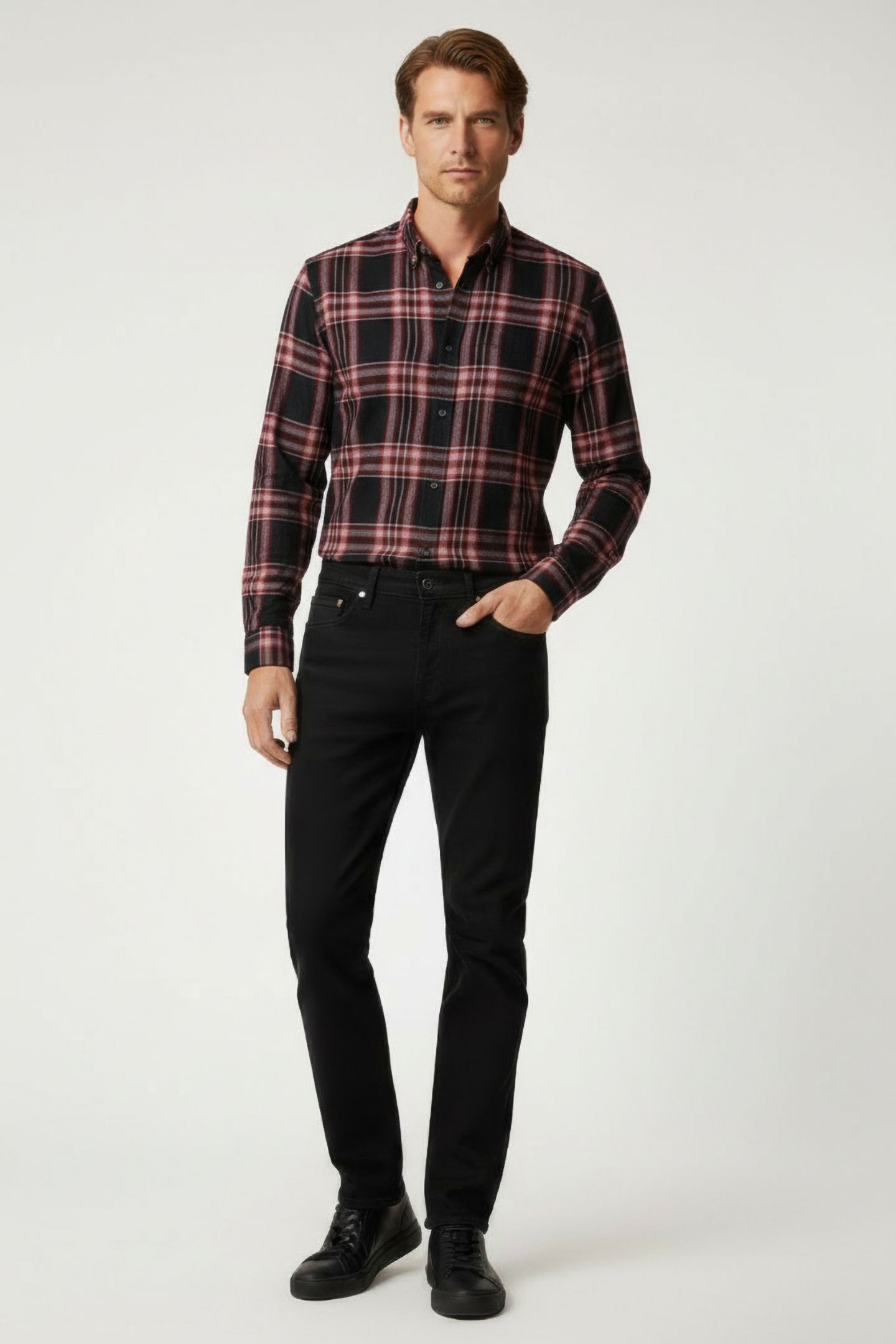 ROSS SLIM FIT LS SPORT SHIRT AUBURN 1