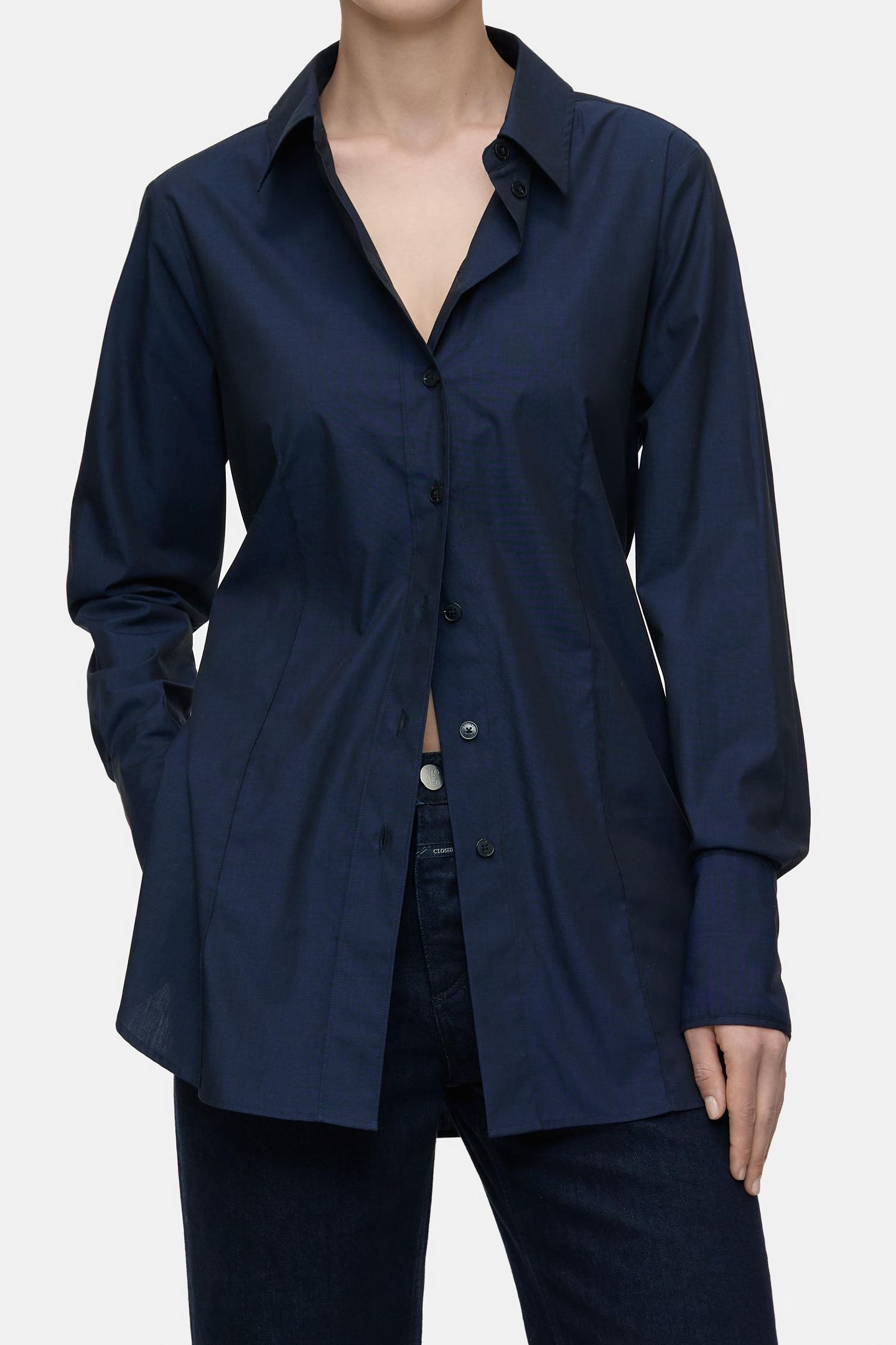 ELONGATED SHIRT SPACE BLUE 2