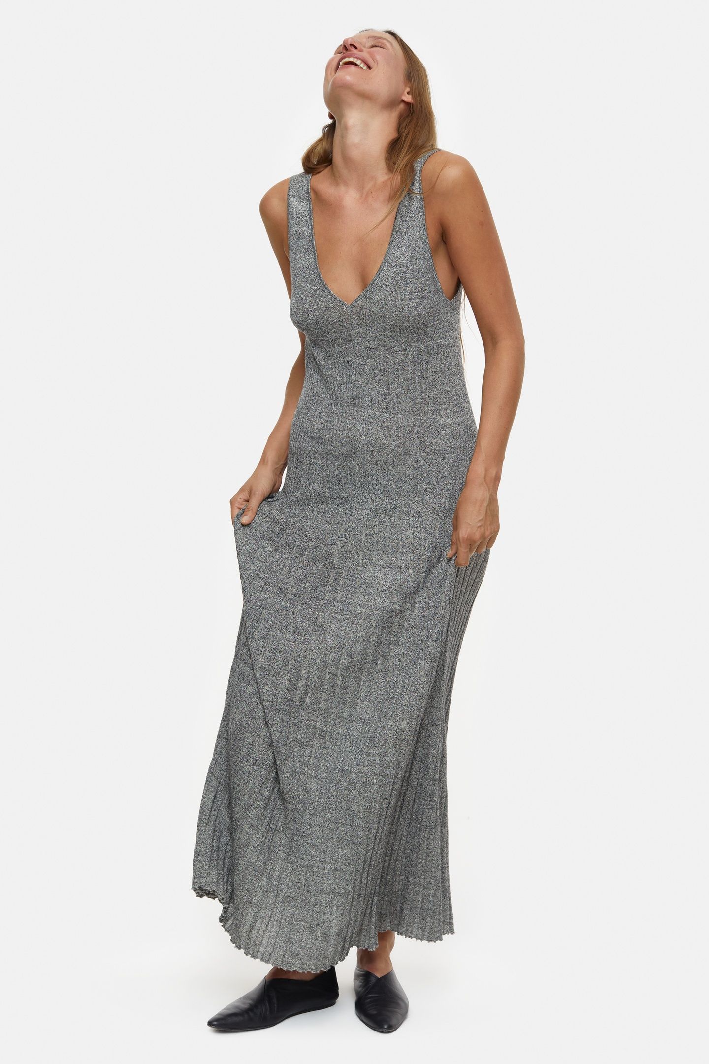 STRAP RIB DRESS BLACK 2