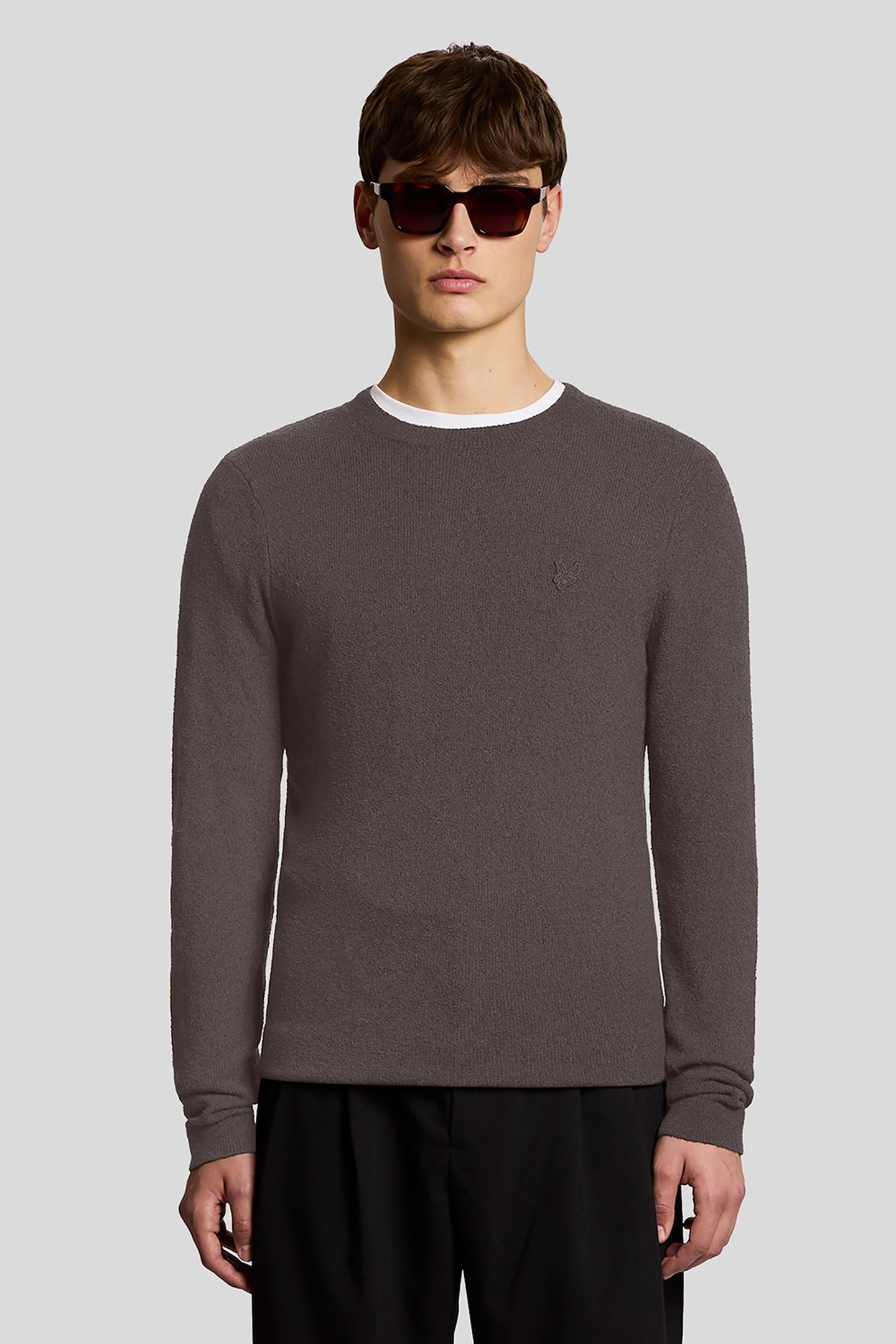 TEXTURED TRAVEL KNITTED JUMPER LICORICE 2