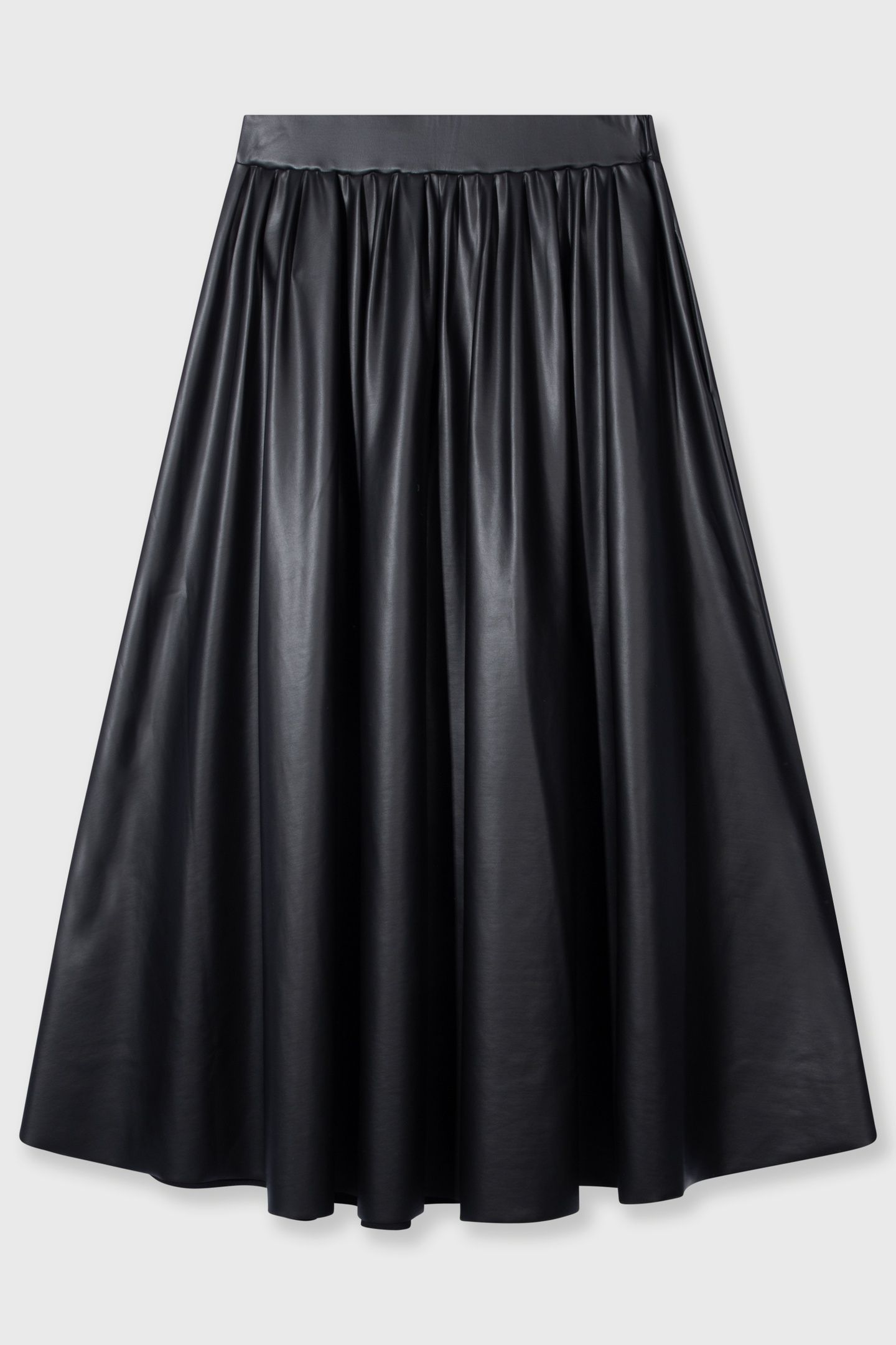 LEATHERLOOK PLEATED SKIRT BLACK 5