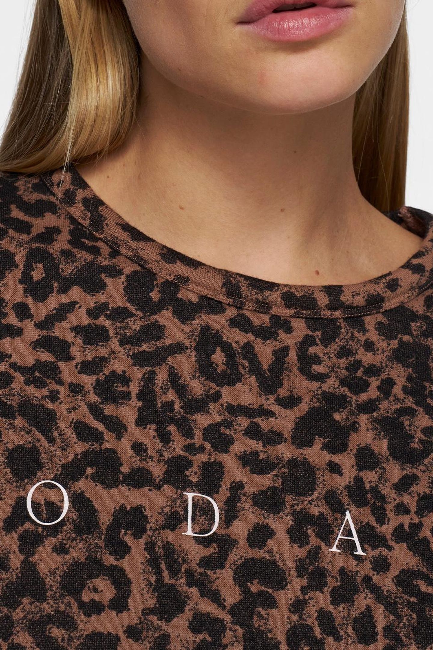 CROPPED SWEATER LEOPARD DARK FUDGE 6