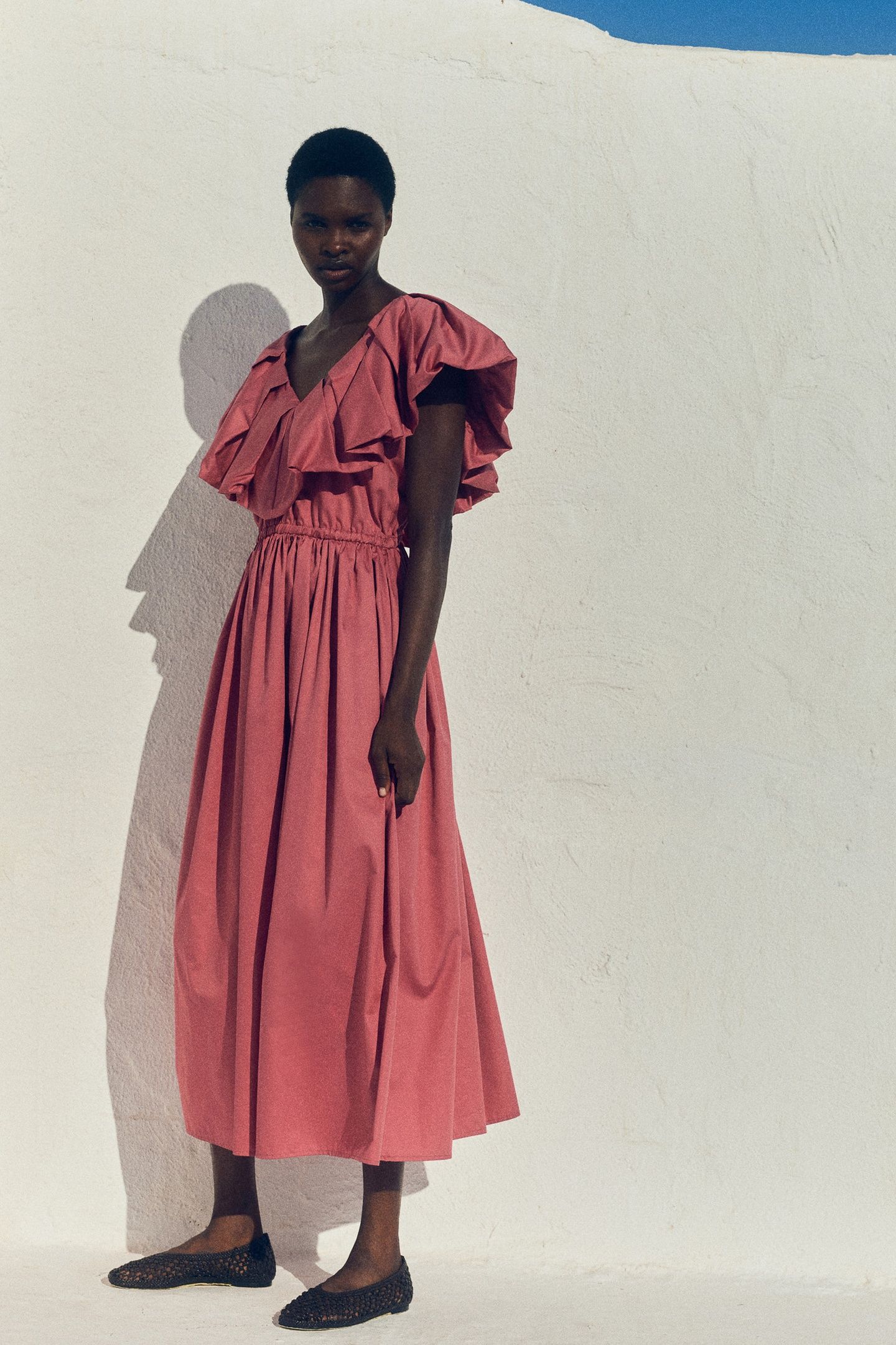 DEOS LONG DRESS POPLIN ROSEWINE 2
