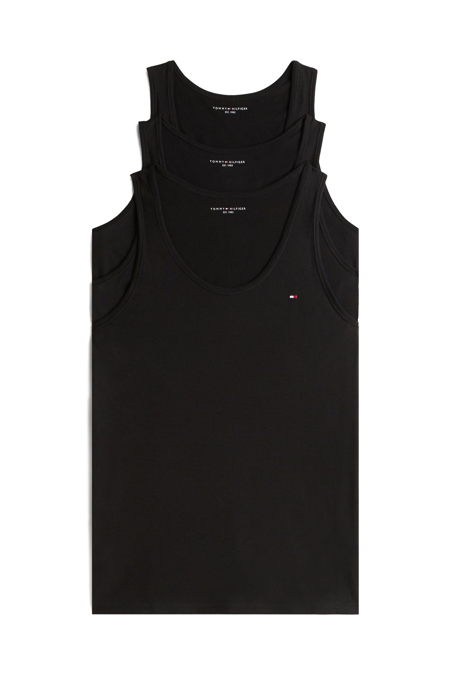 3-PACK ROUND NECK TANK TOPS BLACK 10