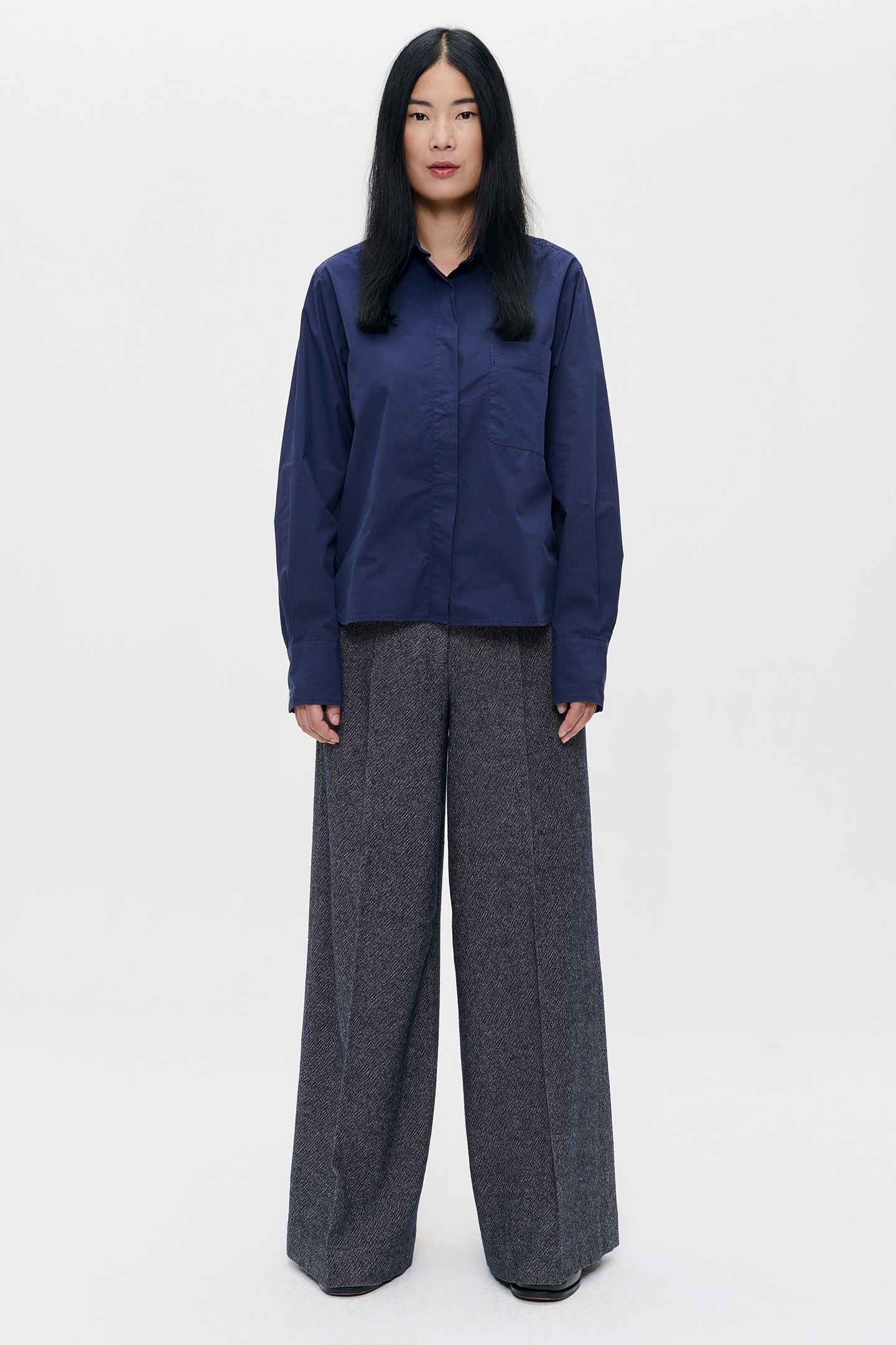 POPLIN BOXY SHIRT MIDNIGHT BLUE 2