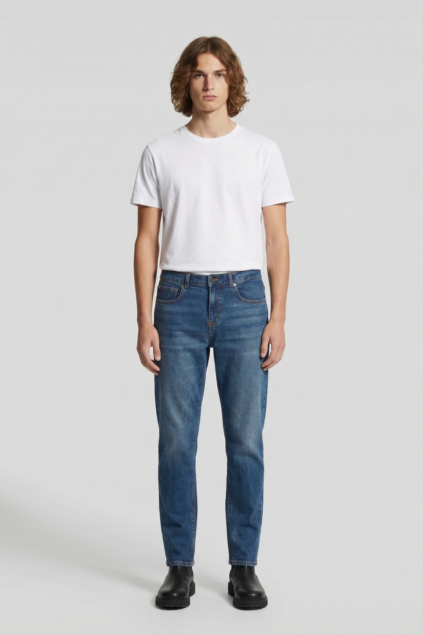 SLIM FIT DENIM STONE WASH BLUE 2