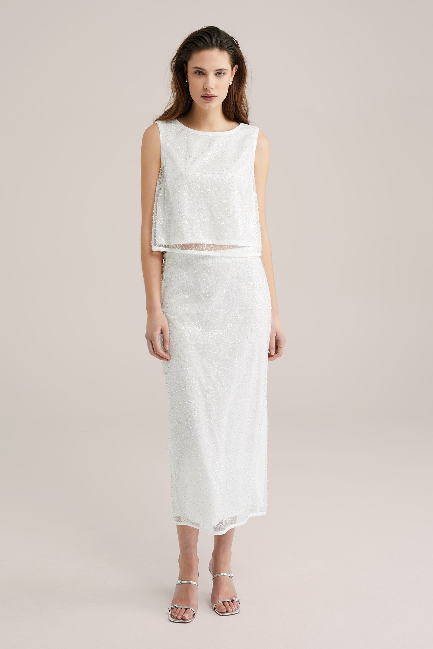 SKIRT MEDIUM LENGTH WHITE 9