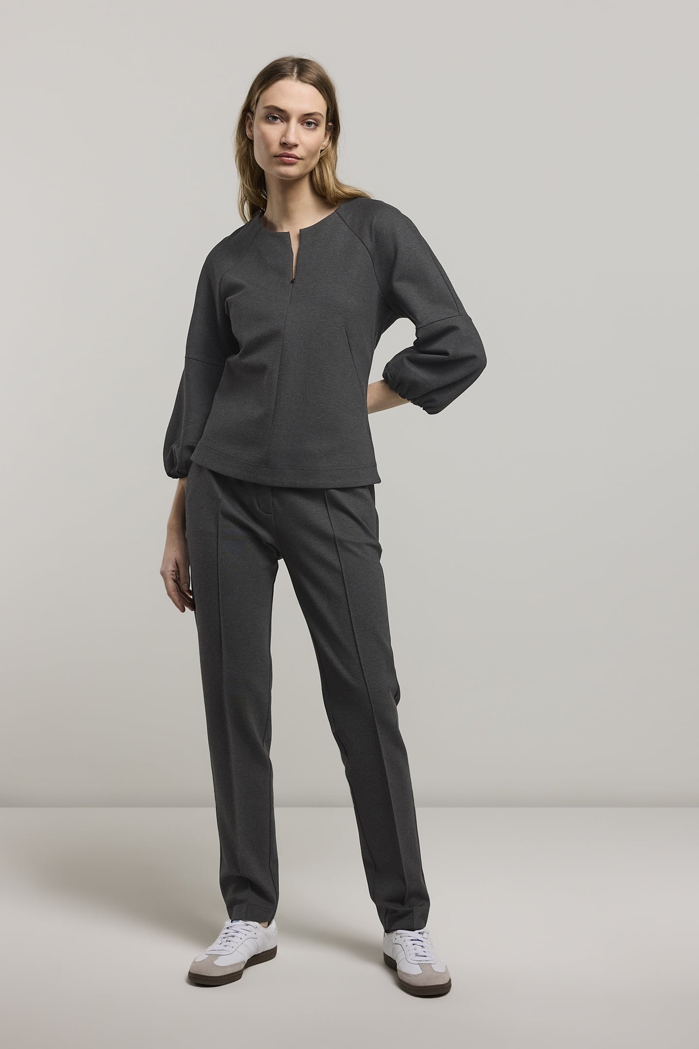 TROUSERS PUNTO MILANO MID GREY 1