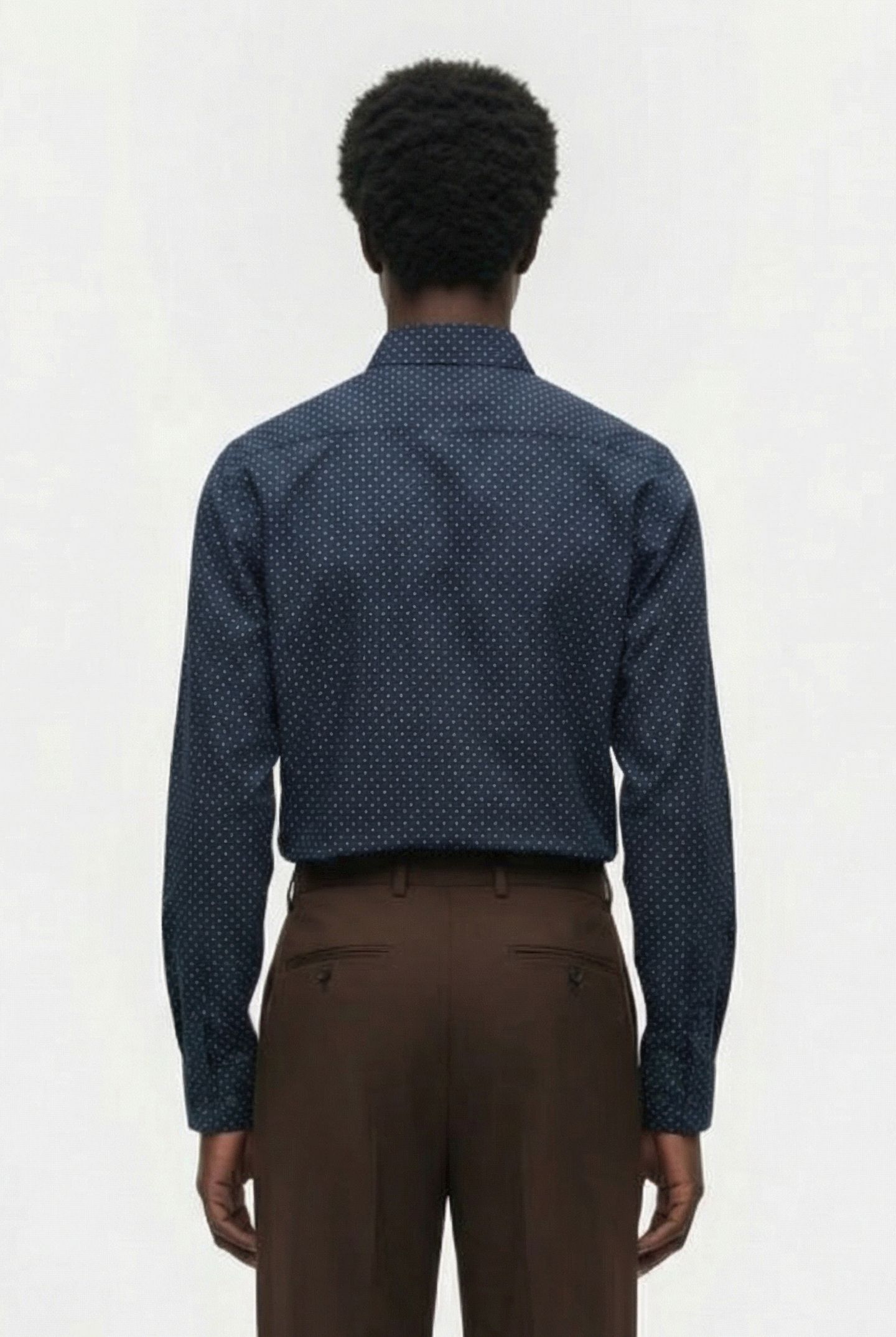 SQUARE DOT CUT LONG SLEEVE SHIRT MARINE 2
