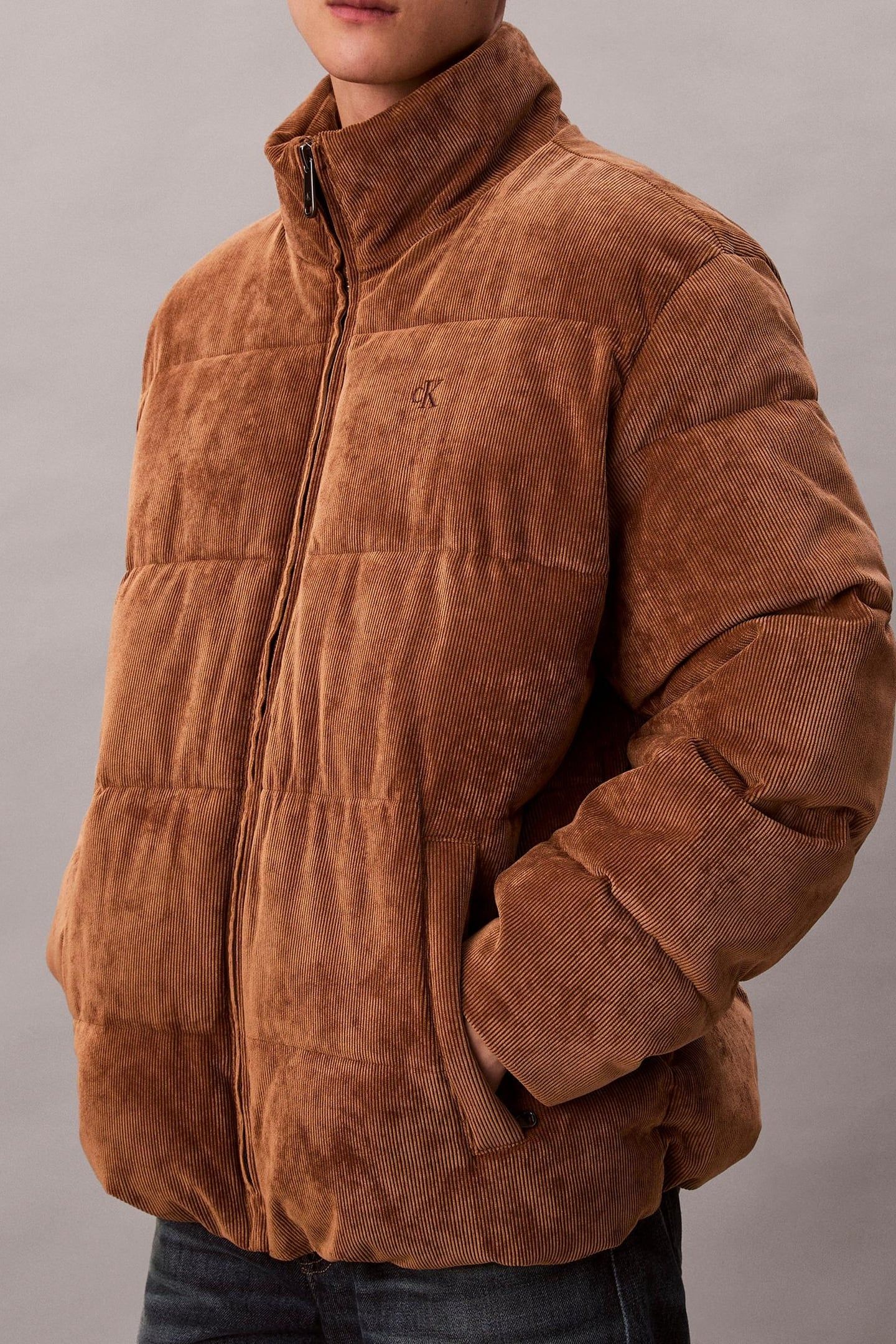 LS CORDUROY MID WEIGHT PUFFER JACKET BRONZE GOLD 6