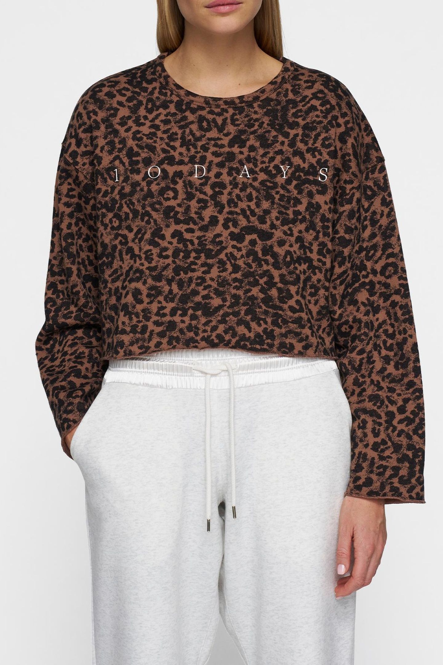 CROPPED SWEATER LEOPARD DARK FUDGE 2