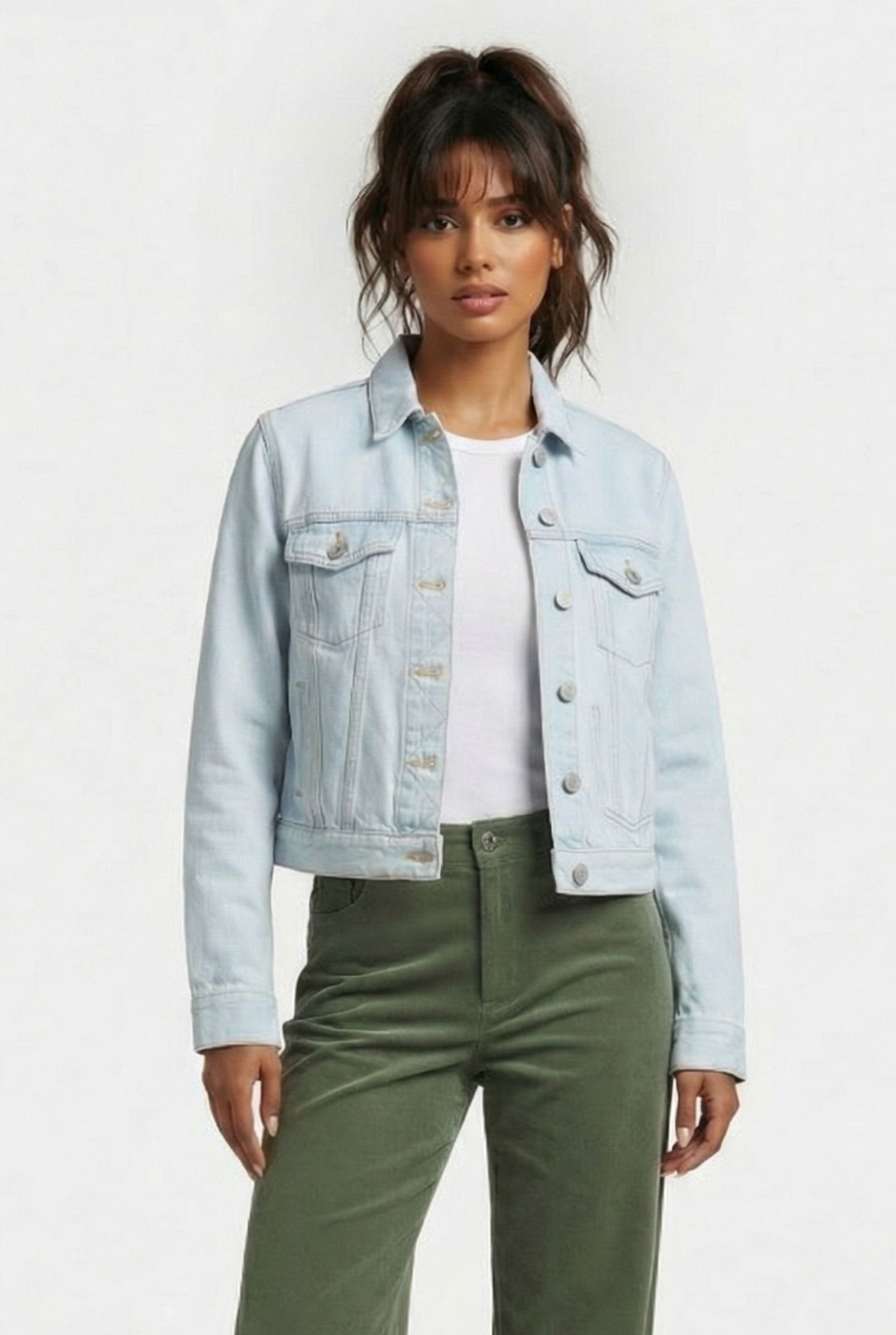 MACEE MICRO WSTRN DENIM LS JKT BLUE 1
