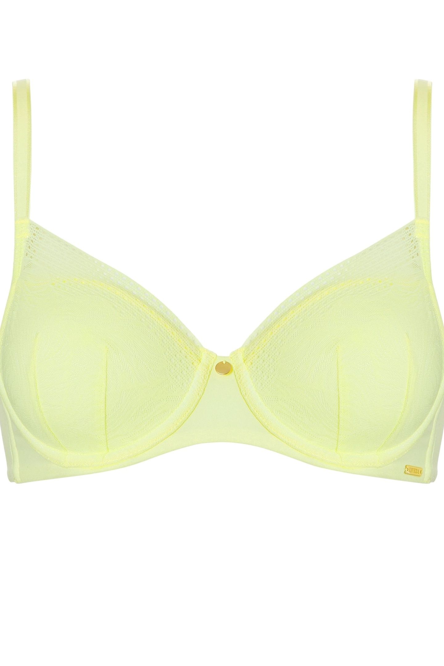 BRA TSHIRT COVERING MEMORY SOFT LACE TENDER YELLOW 1