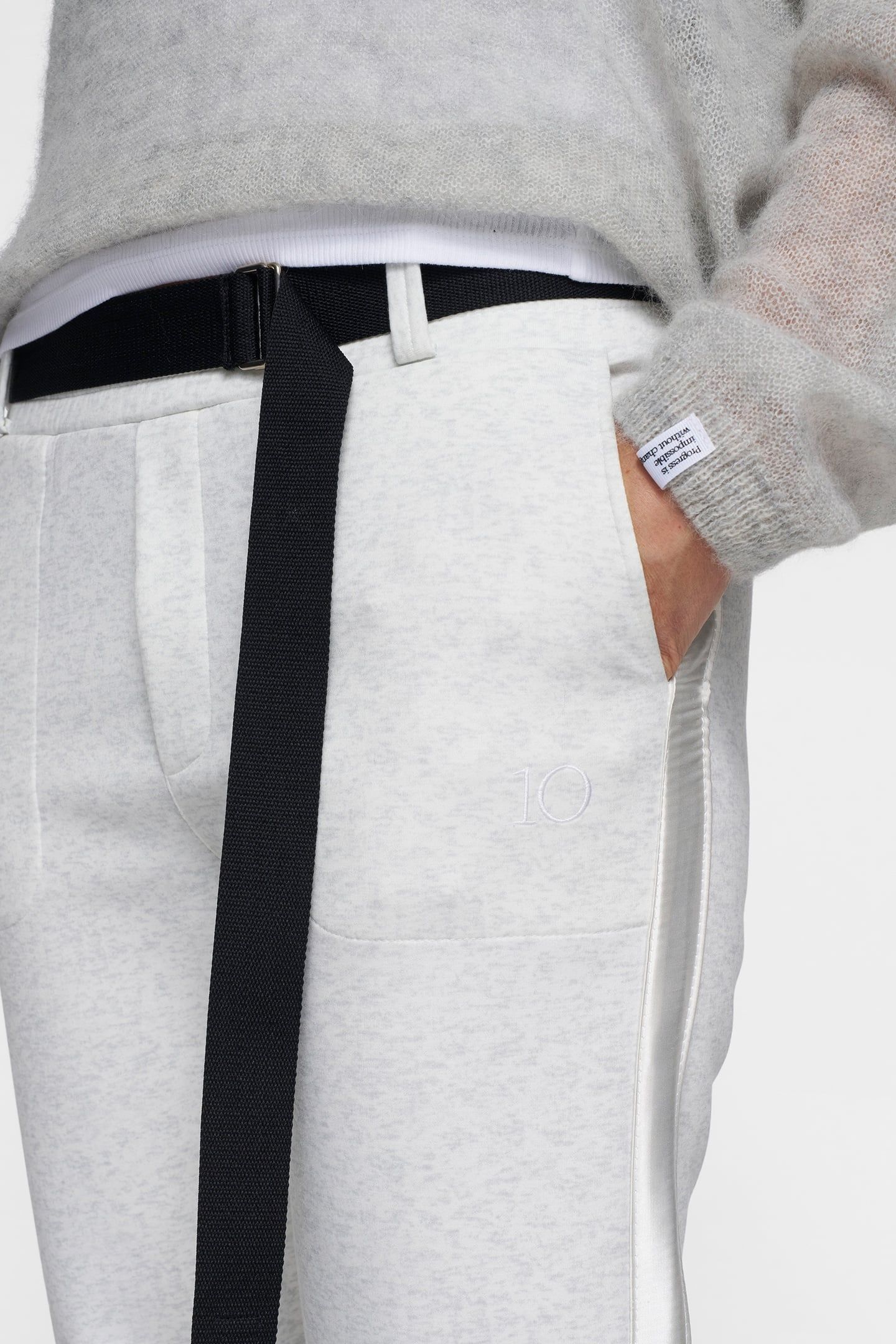 BELTED PANTS NEOPRENE WHITE MELEE 8