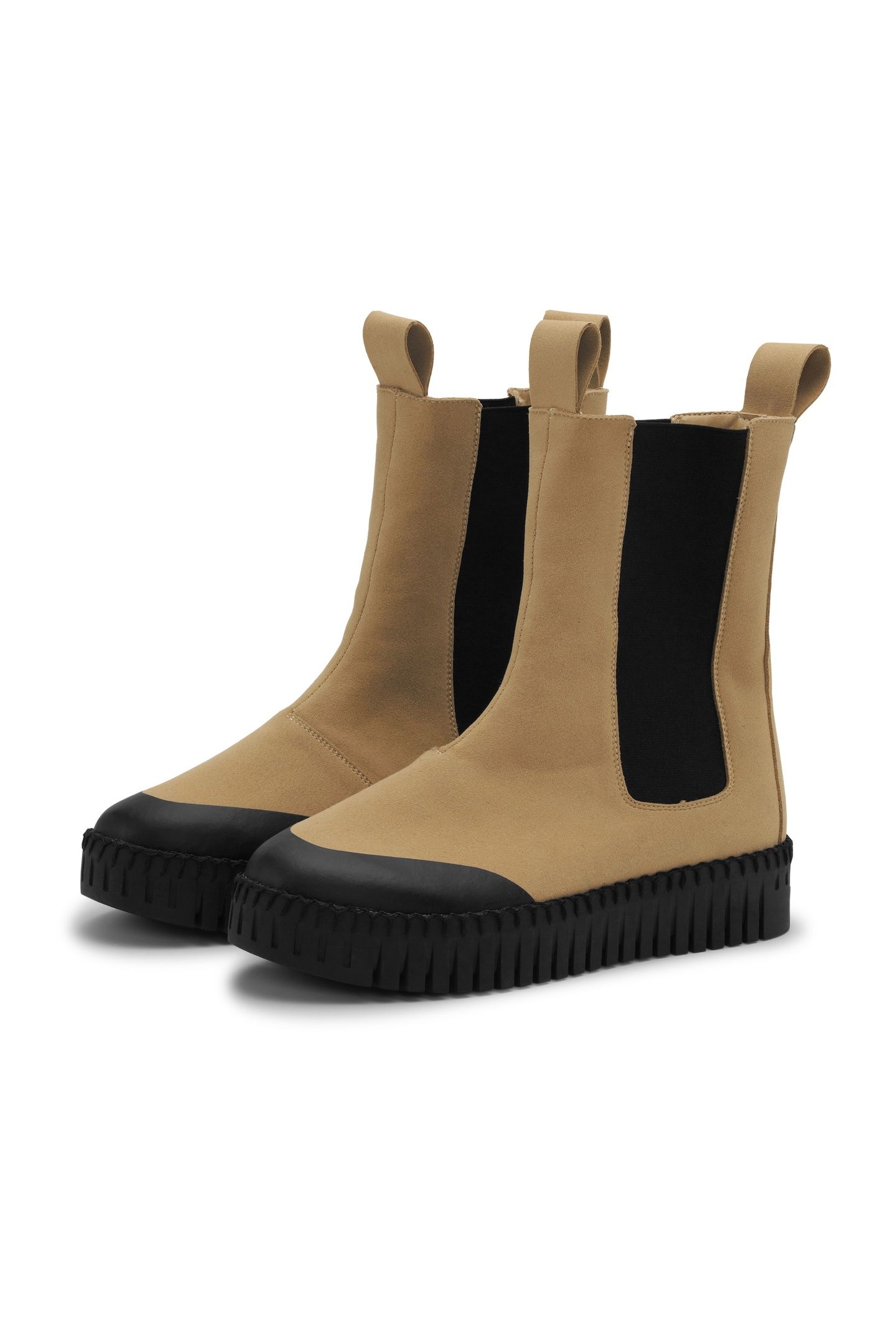 TULIP6298 CHELSEA BOOTS LATTE BLACK 1