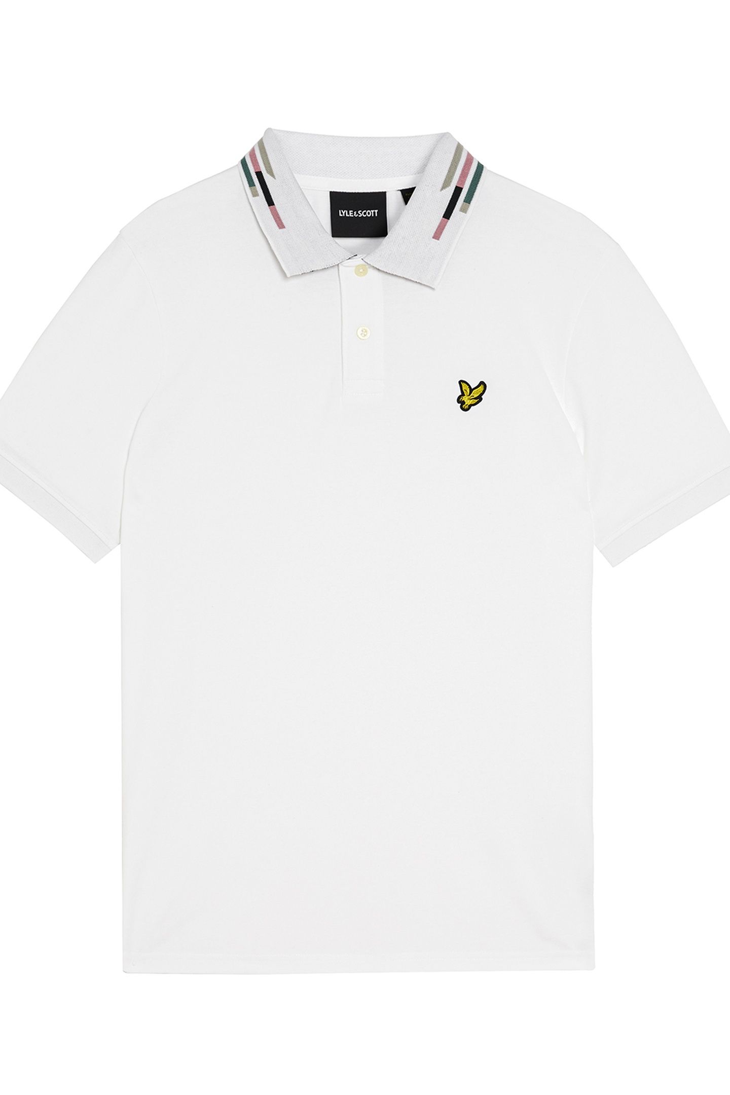 STRIPED TIPPED POLO SHIRT WHITE/DARK NAVY 4