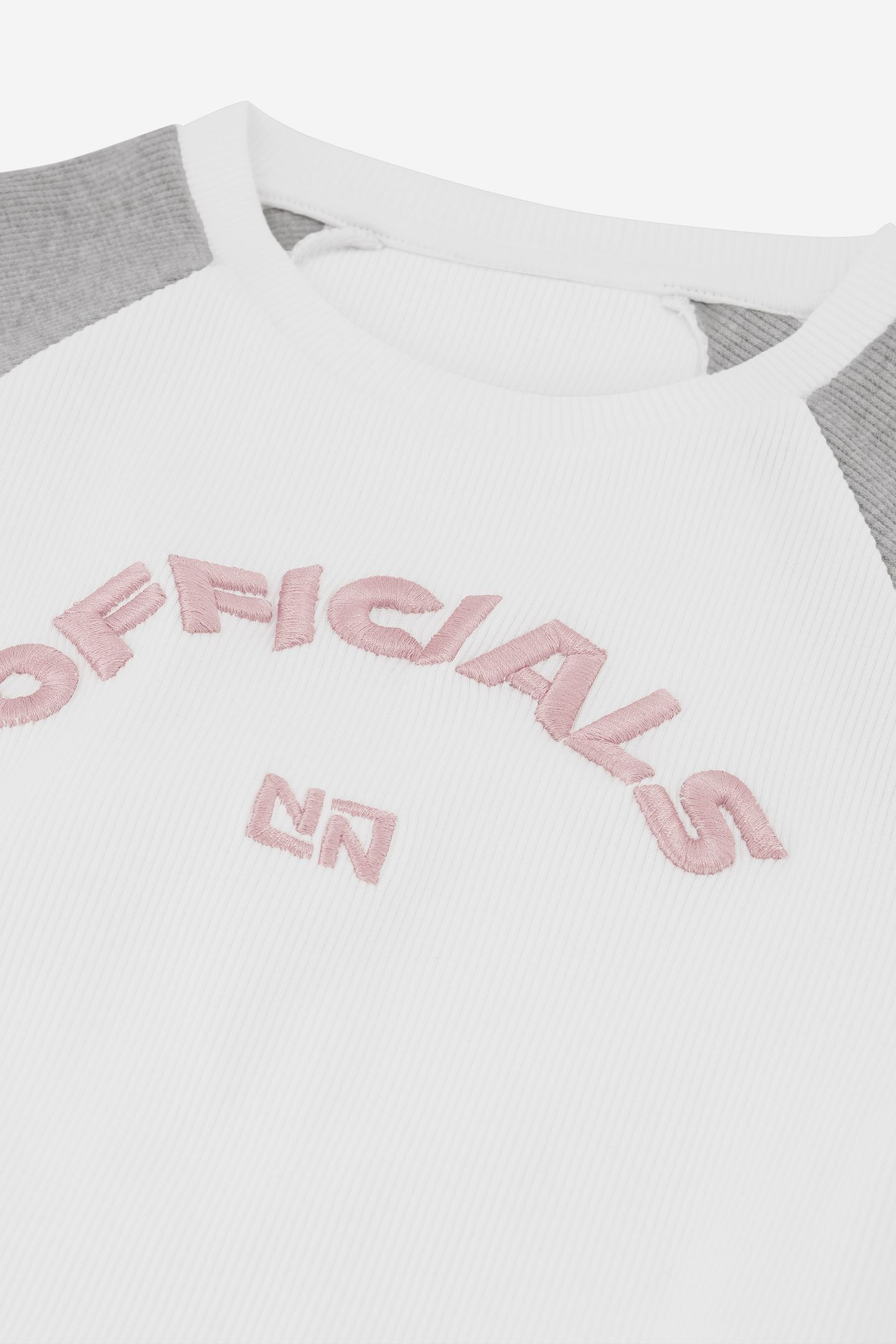 OFFICIALS RAGLAN RIB TOP OFF WHITE/LIGHT GREY MELANGE 3