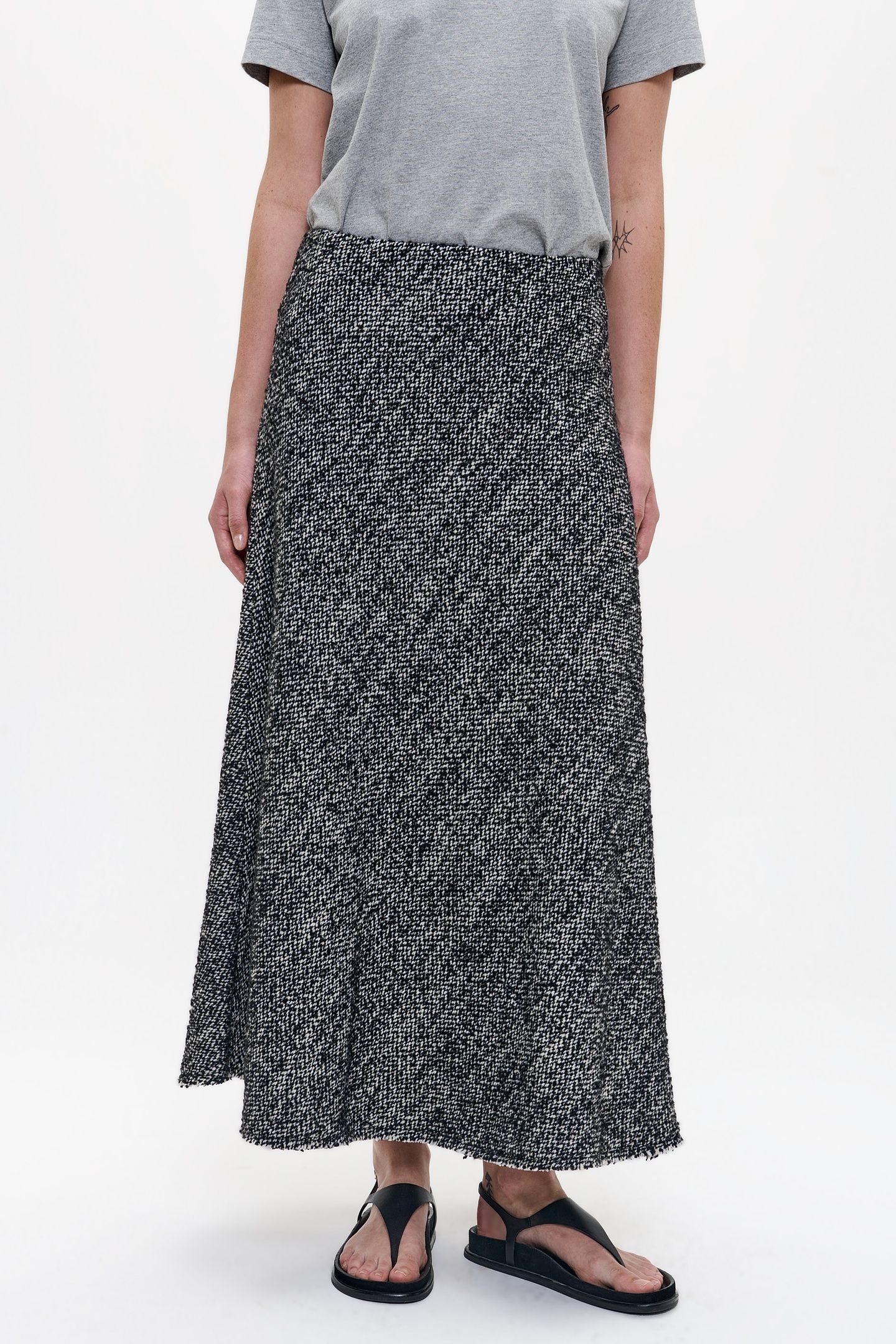 TWEED SKIRT BLACK 1