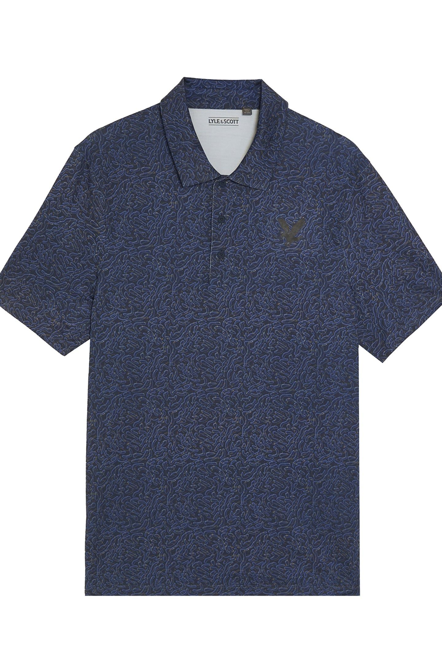 GOLF MICRO CONTOUR PRINTED POLO SHIRT RYDER BLUE 2