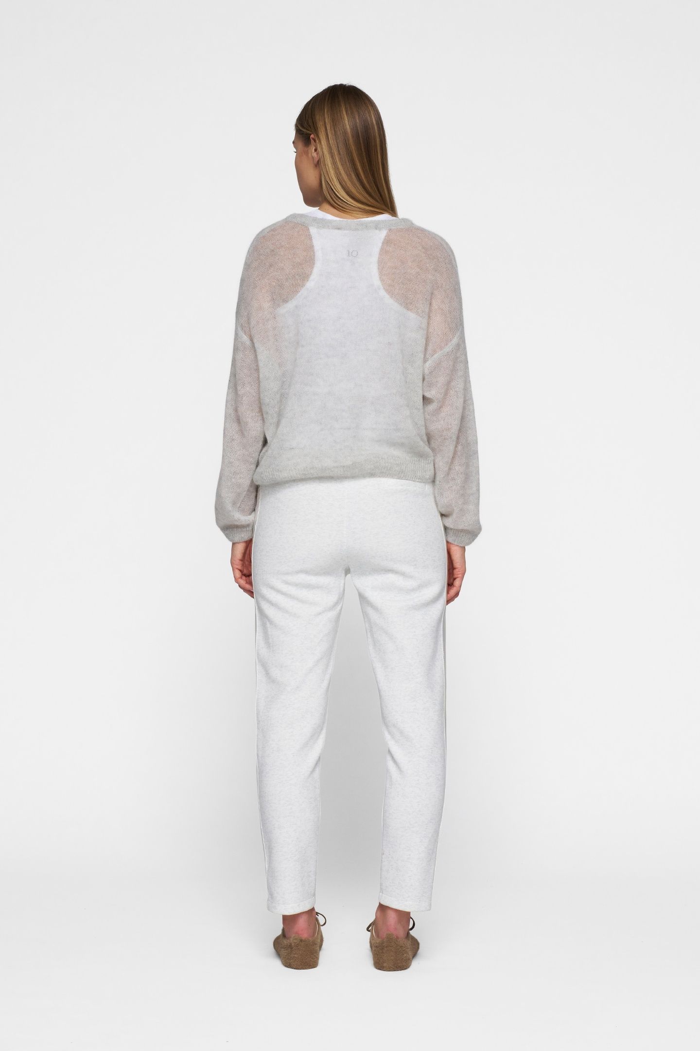 BELTED PANTS NEOPRENE WHITE MELEE 4