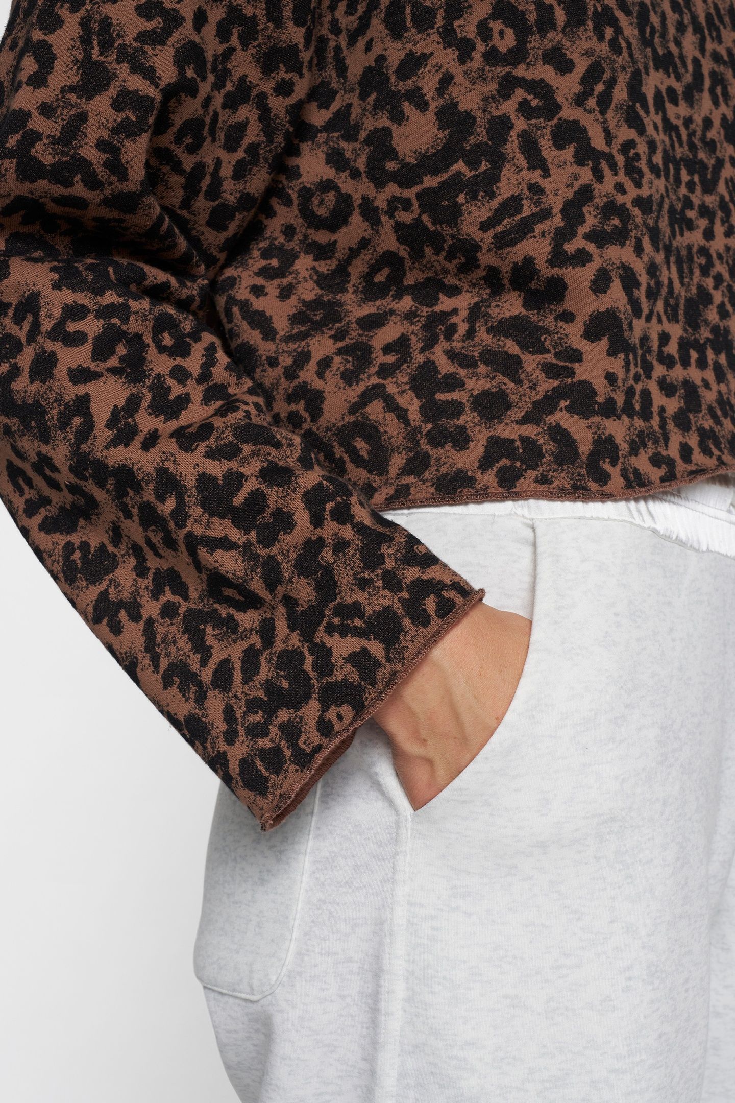 CROPPED SWEATER LEOPARD DARK FUDGE 7