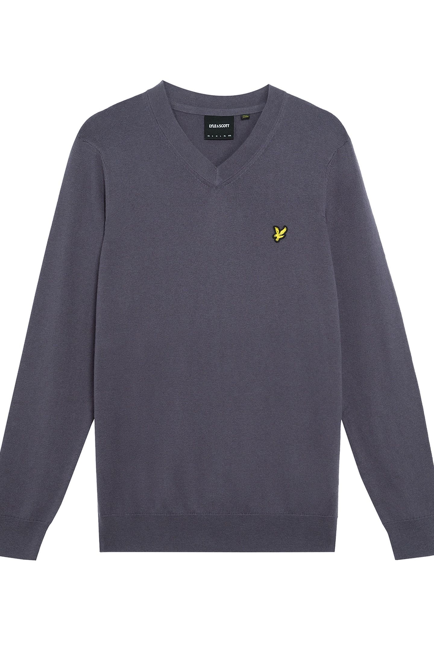 COTTON MERINO V NECK JUMPER GRAYSTONE 4