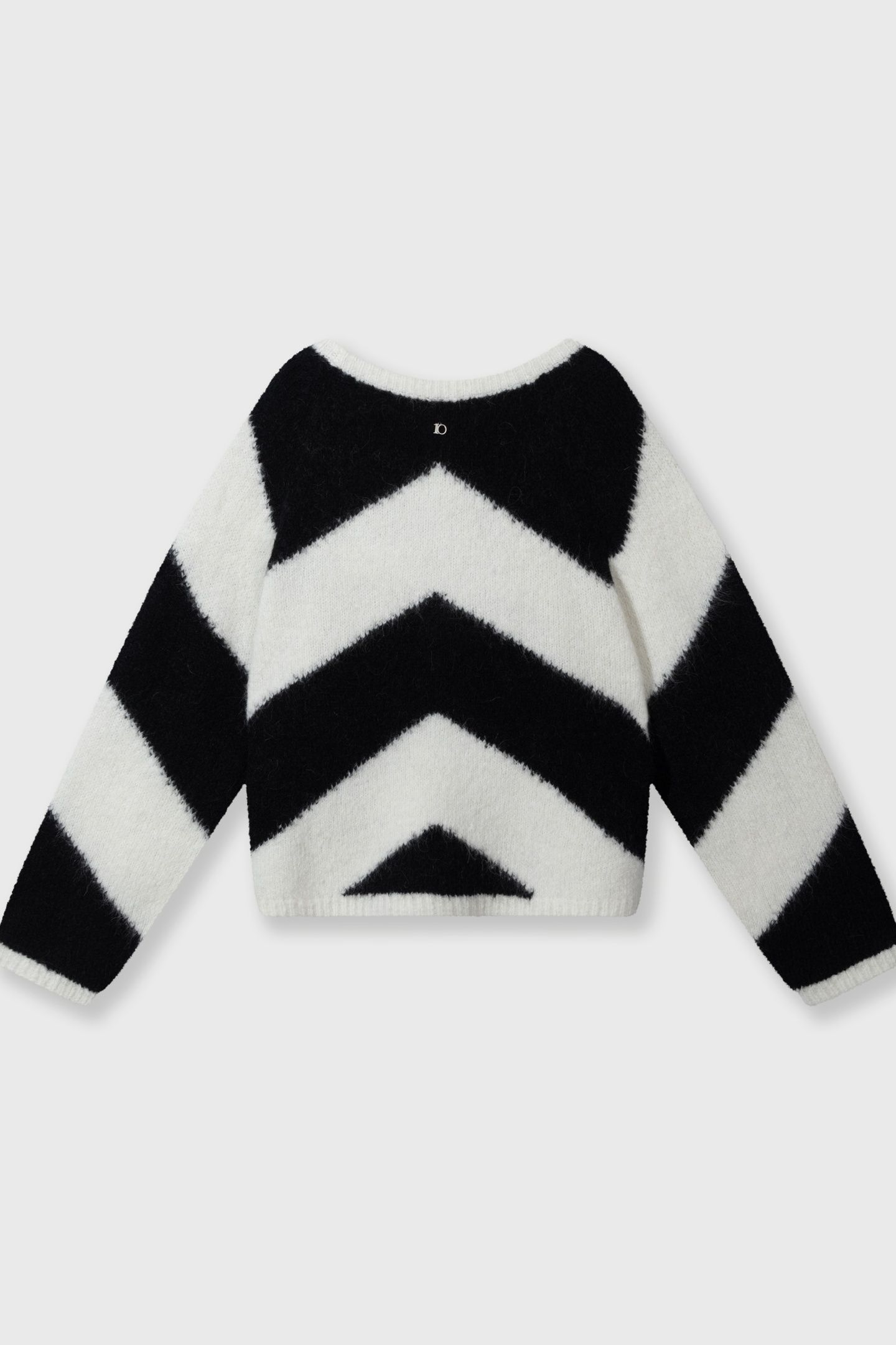 SOFT V-NECK SWEATER STRIPE ECRU/BLACK 4