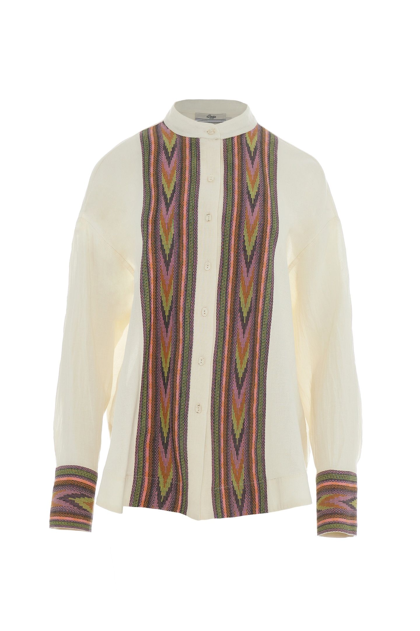 THEORY SHIRT JACQUARD PINK GREEN 3