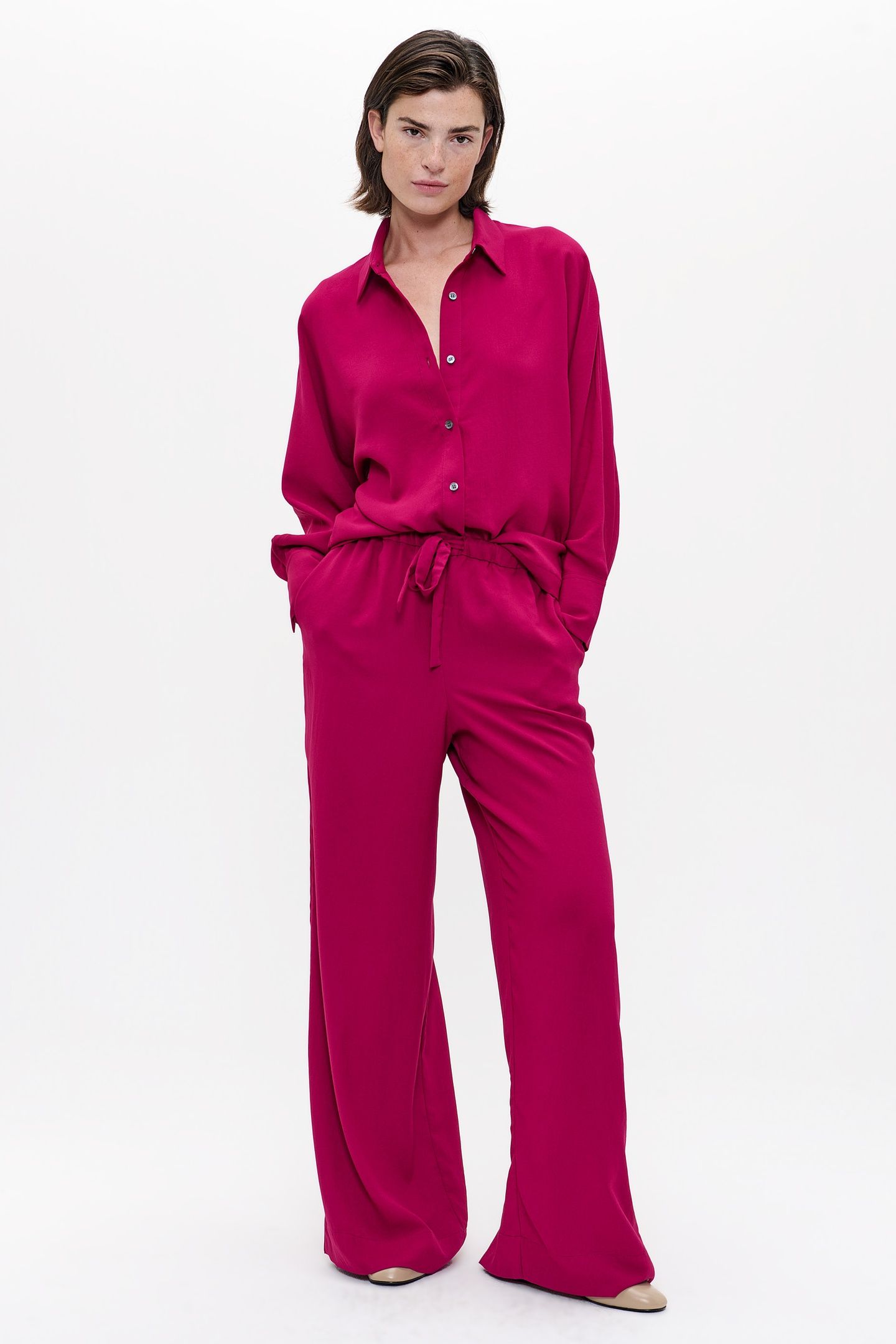FLUID BAT-SLEEVE SHIRT DEEP PLUM 2