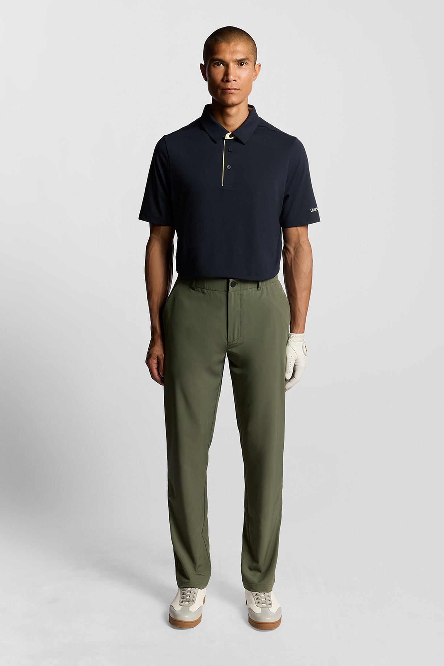 GOLF SHANK BUTTON POLO SHIRT DARK NAVY/SUNRISE YELLOW 2