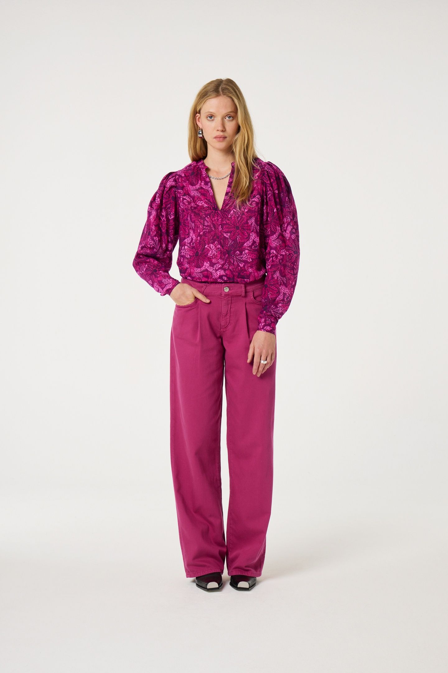 LUCY WIDE LEG JEANS RAZZY PINK 1