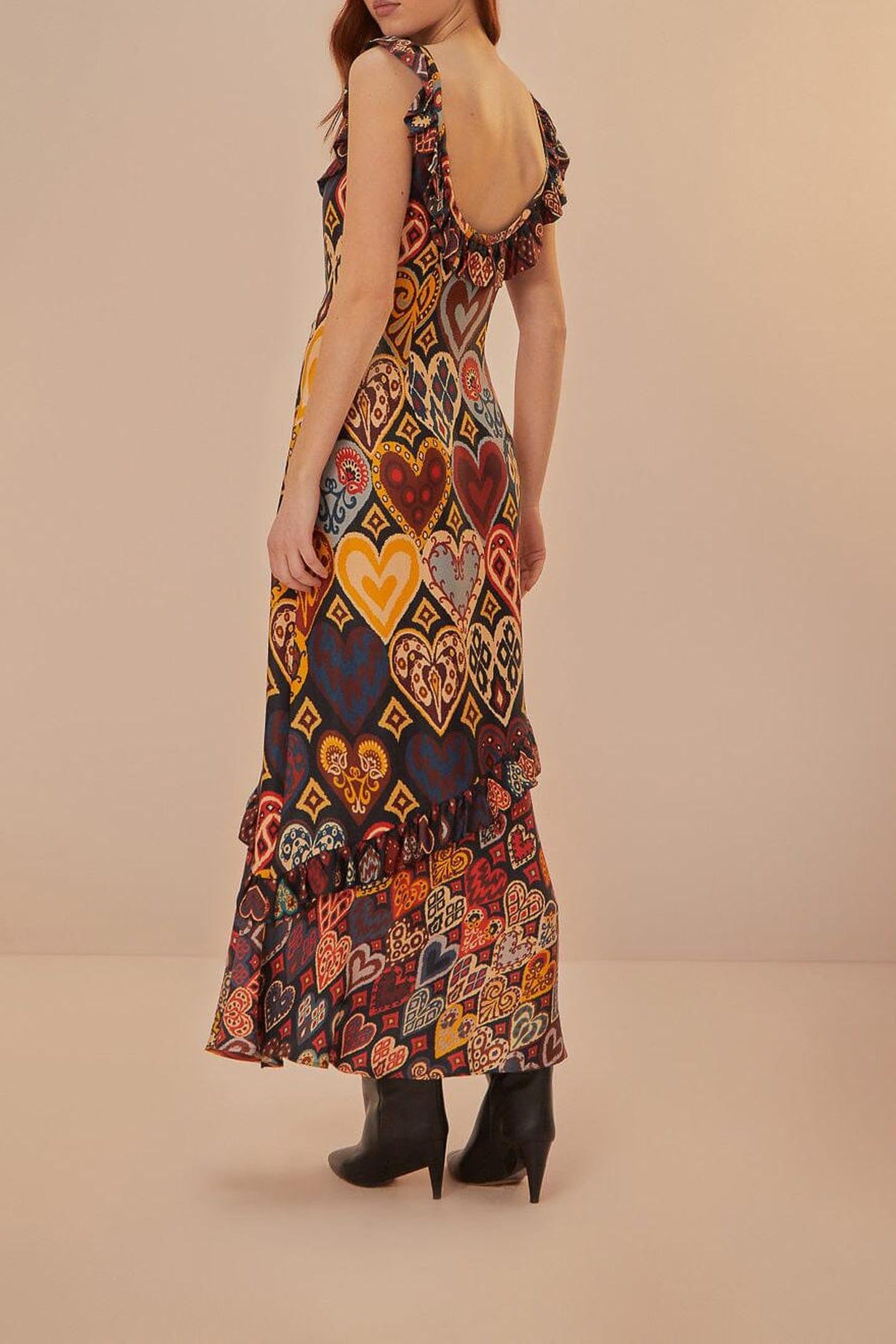 HEARTS IKAT BLACK MAXI DRESS 2