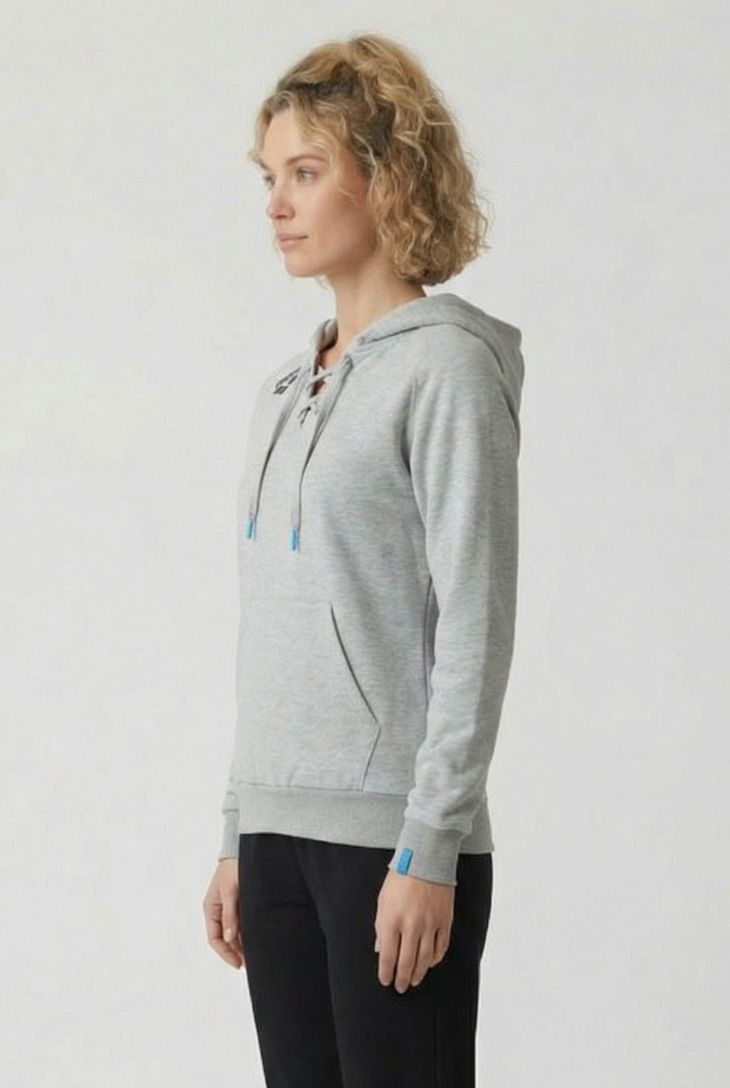 UNISEX TEAM HOODED SWEAT LACED MEDIUM GREY HEATHER-LACE 5