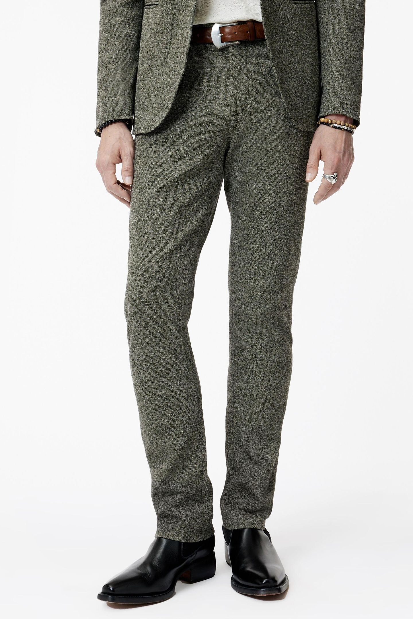 MERCER PANTS - SLIM FIT PANTS WITH WELT MOSS GREEN 2