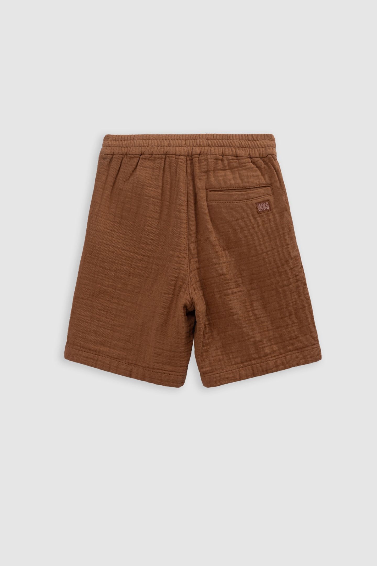 BERMUDA SHORTS JOGGER LOOSE COGNAC COTTON GAUZE 2