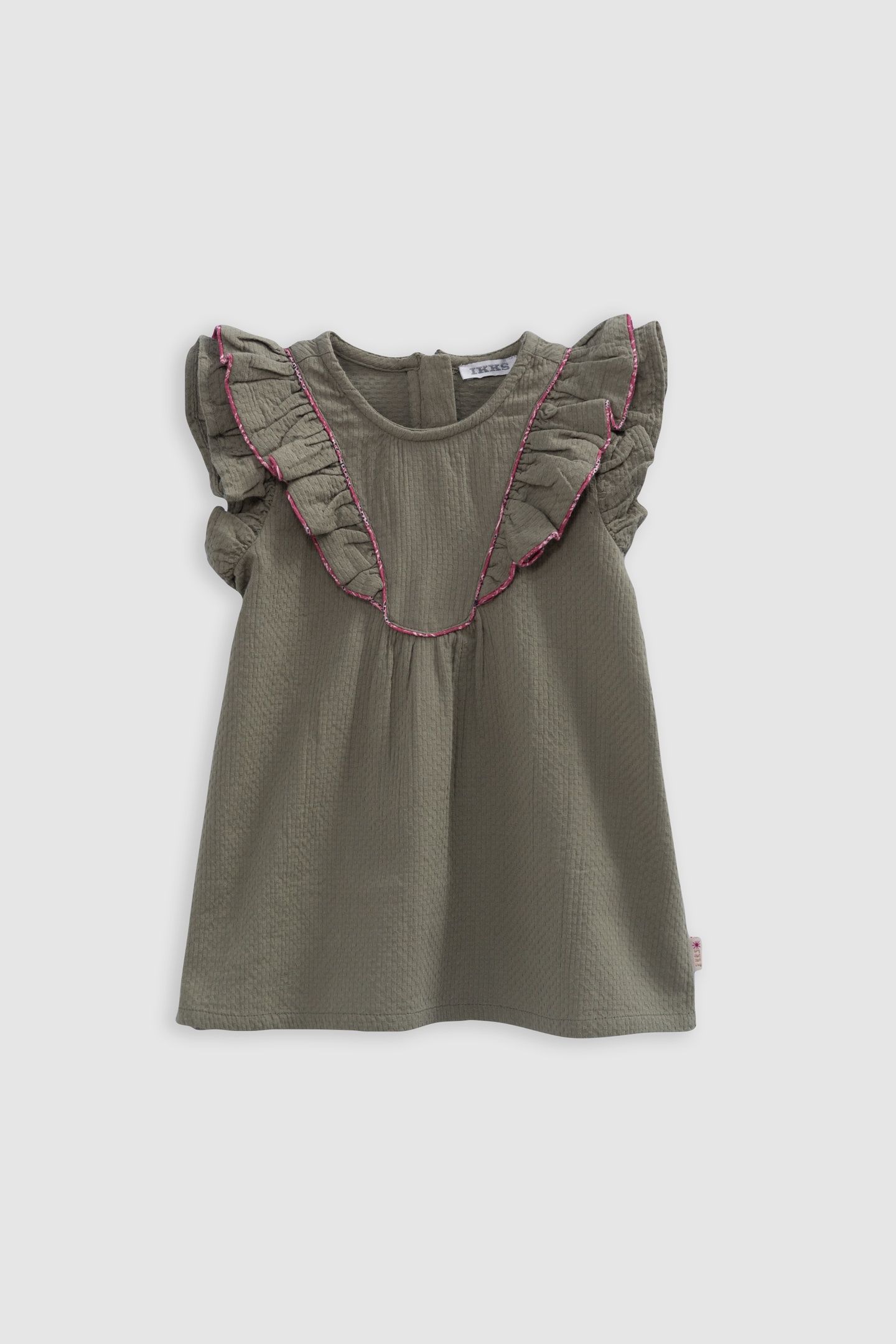 KHAKI DRESS WITH PALM-TREE PRINT HEADBAND 1