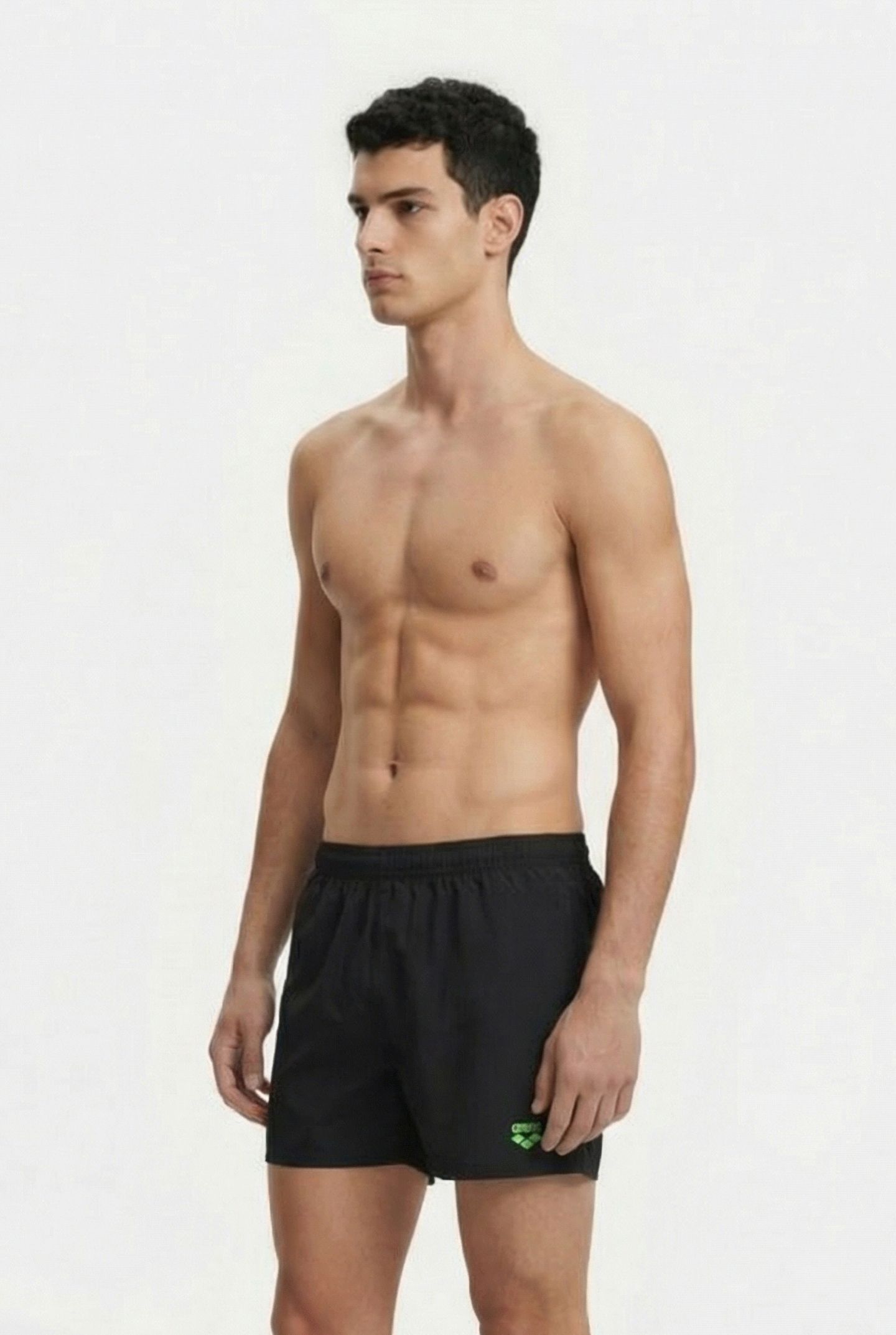 M TRAINING SHORT BLACK-SHINY GREEN 3