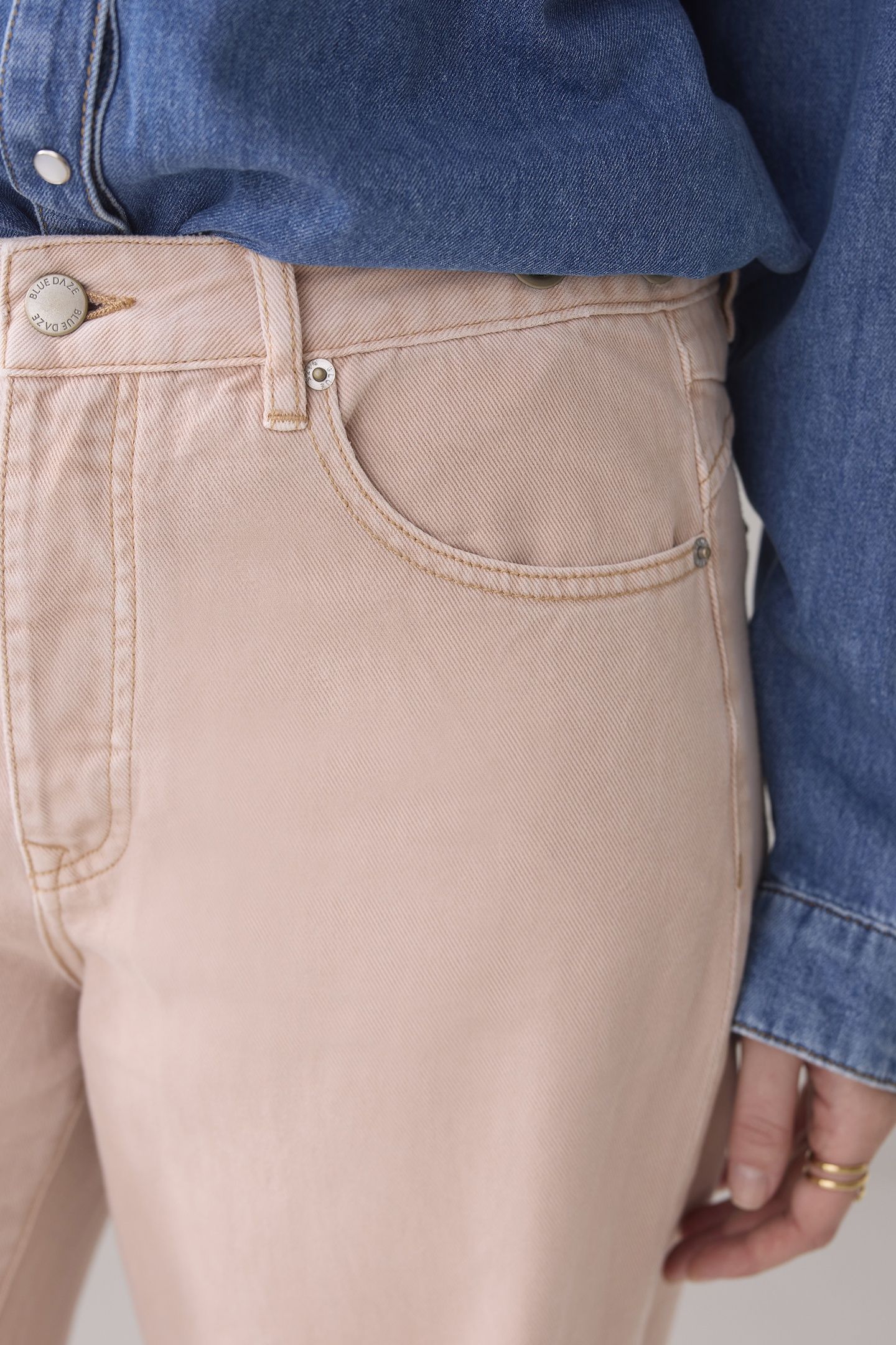STRAIGHT FIT JEANS COLOURED DENIM ROSE SMOKE 4